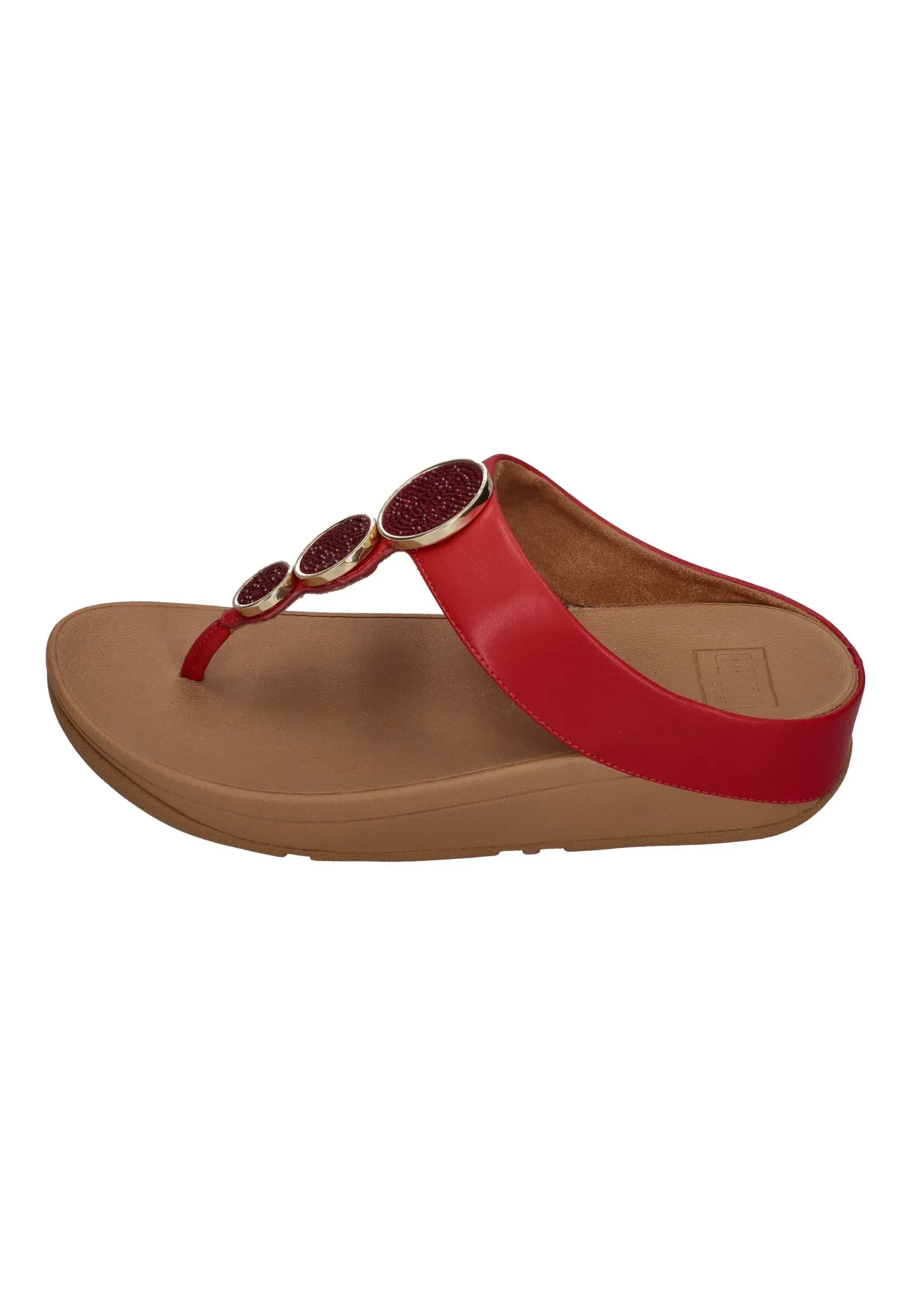 FITFLOP Damen Zehentrenner HALO BEAD-CIRCLE METALLIC burnt berry