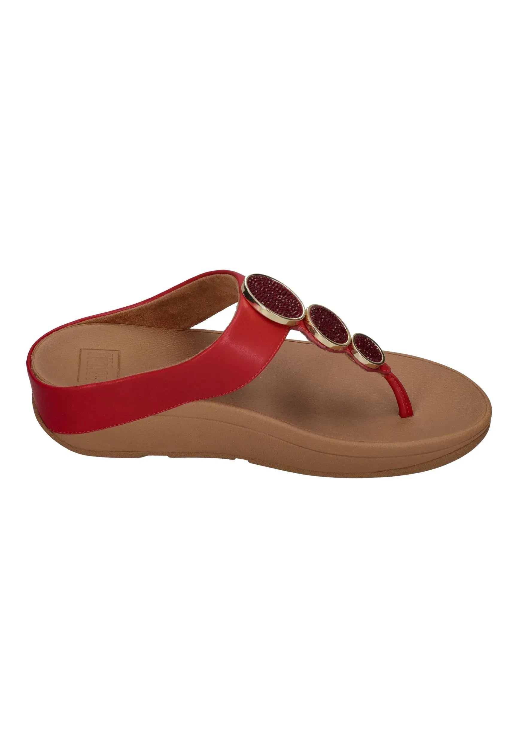 FITFLOP Damen Zehentrenner HALO BEAD-CIRCLE METALLIC burnt berry