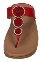FITFLOP Damen Zehentrenner HALO BEAD-CIRCLE METALLIC burnt berry