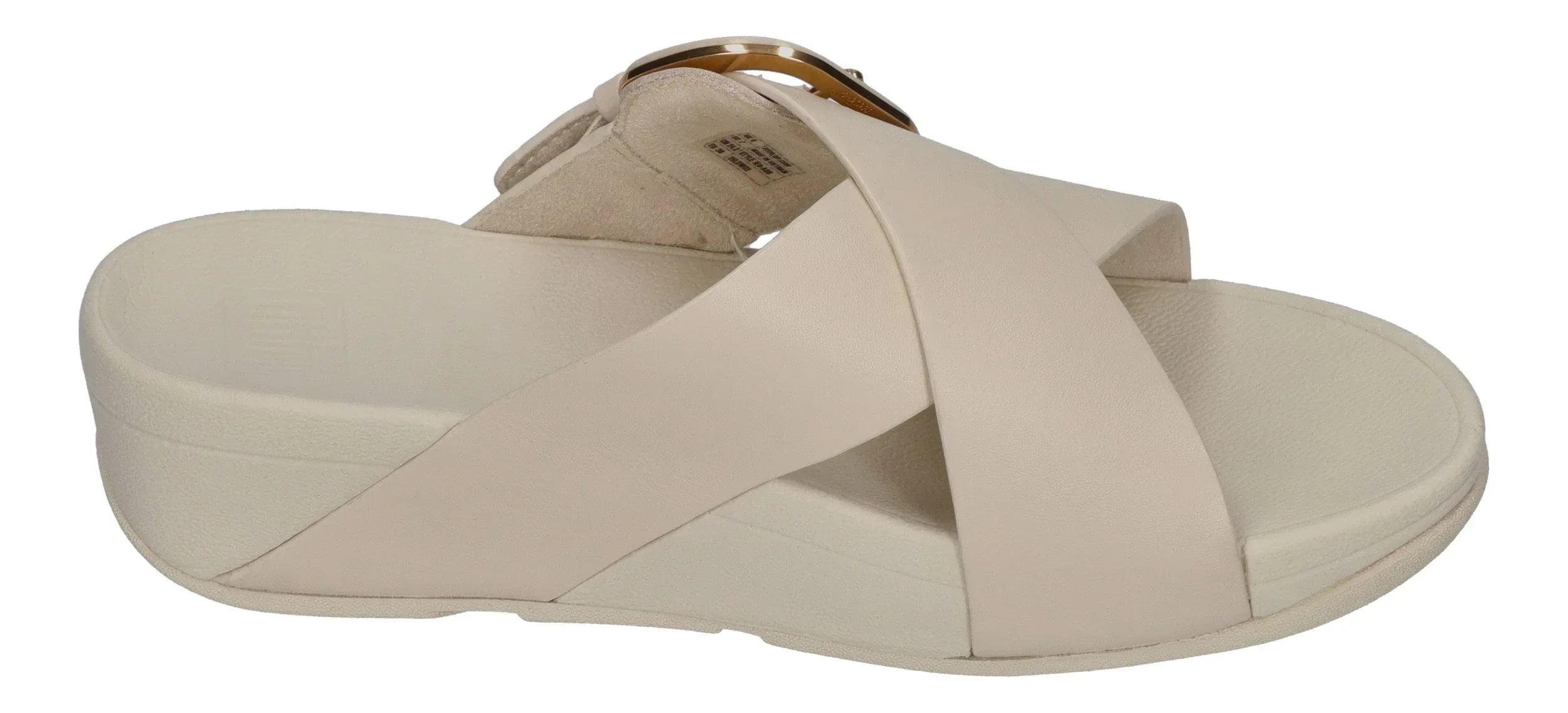 FITFLOP Pantoletten LULU RESIN-BUCKLE LEATHER CROSS paris beige