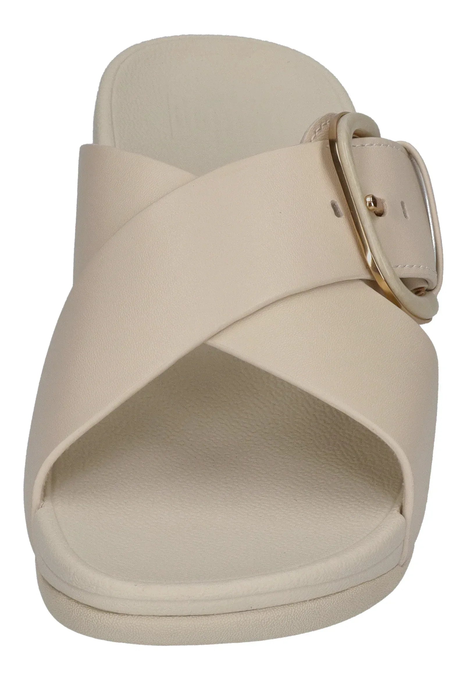 FITFLOP Pantoletten LULU RESIN-BUCKLE LEATHER CROSS paris beige