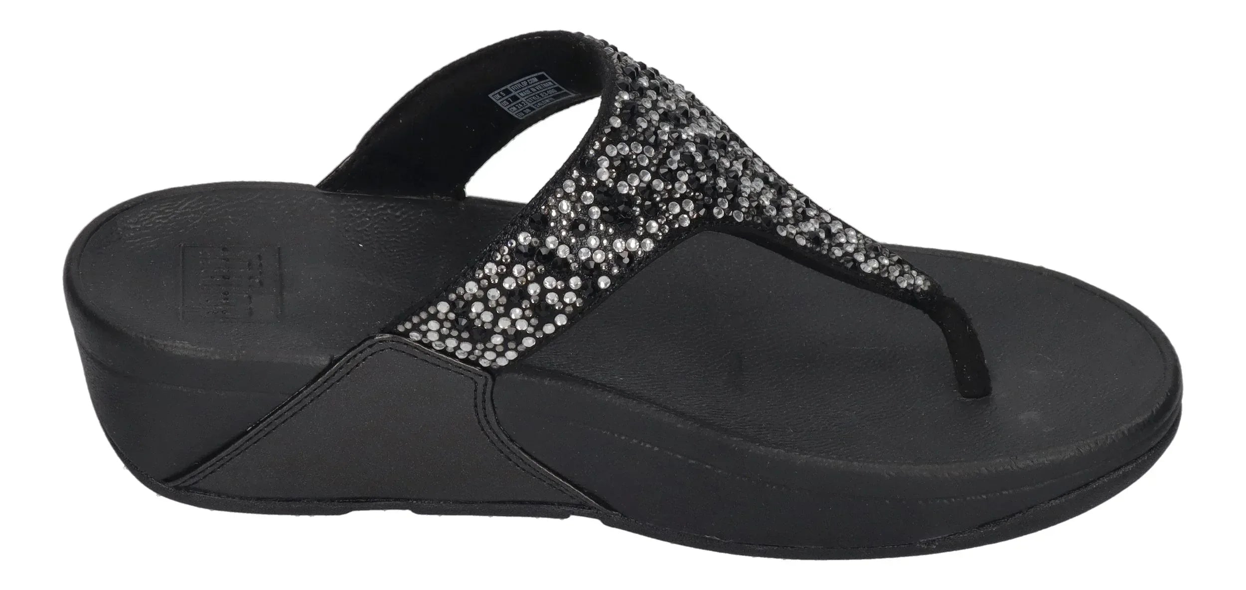 FITFLOP Zehentrenner LULU CRYSTAL-MIX TOE-POST all black