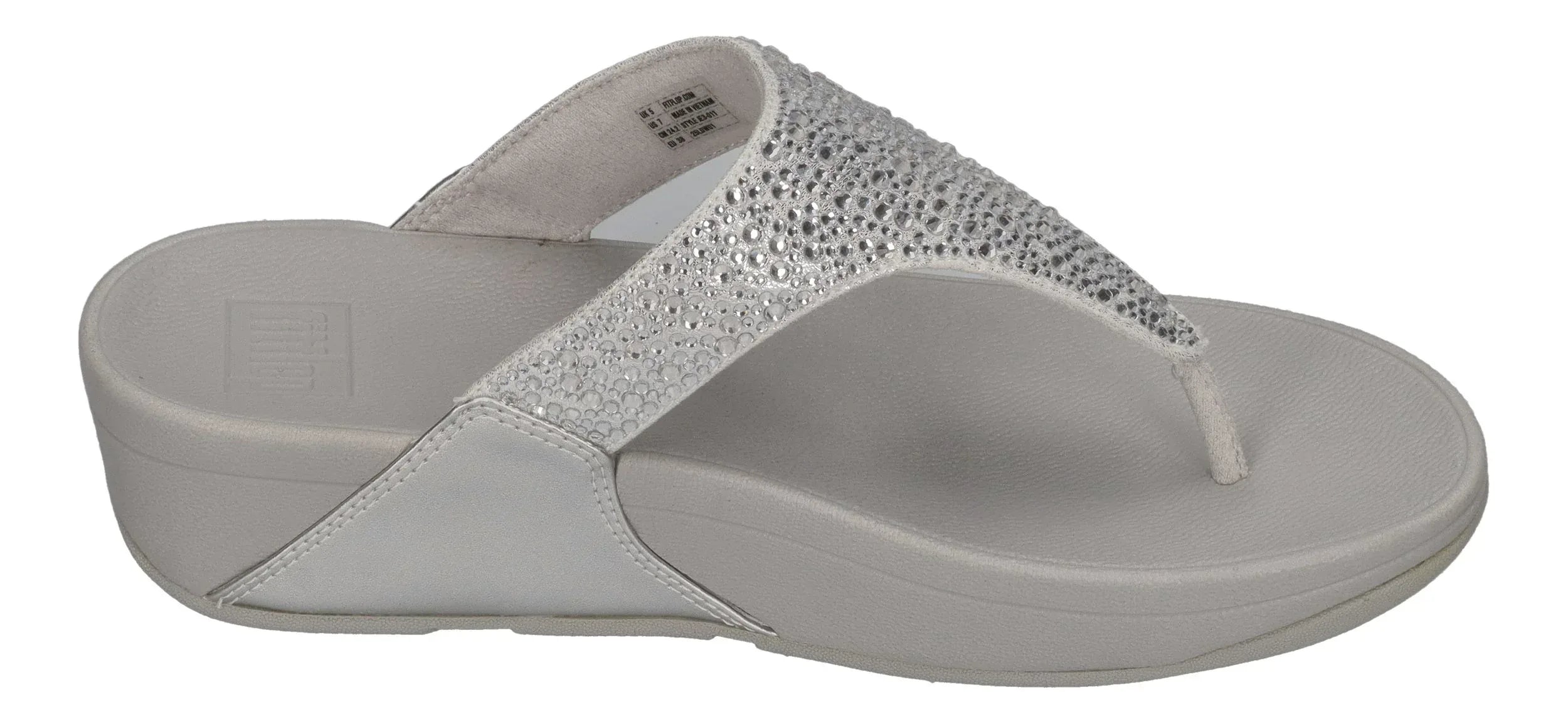 FITFLOP Zehentrenner LULU CRYSTAL-MIX TOE-POST silver