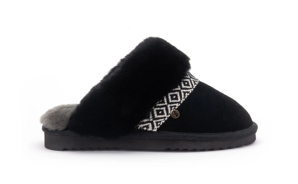 WARMBAT Damenschuhe Hausschuhe FLURRY SUEDE TAPE black – Hausschuh - Schwarz | shoedealo.shop – Bild 6