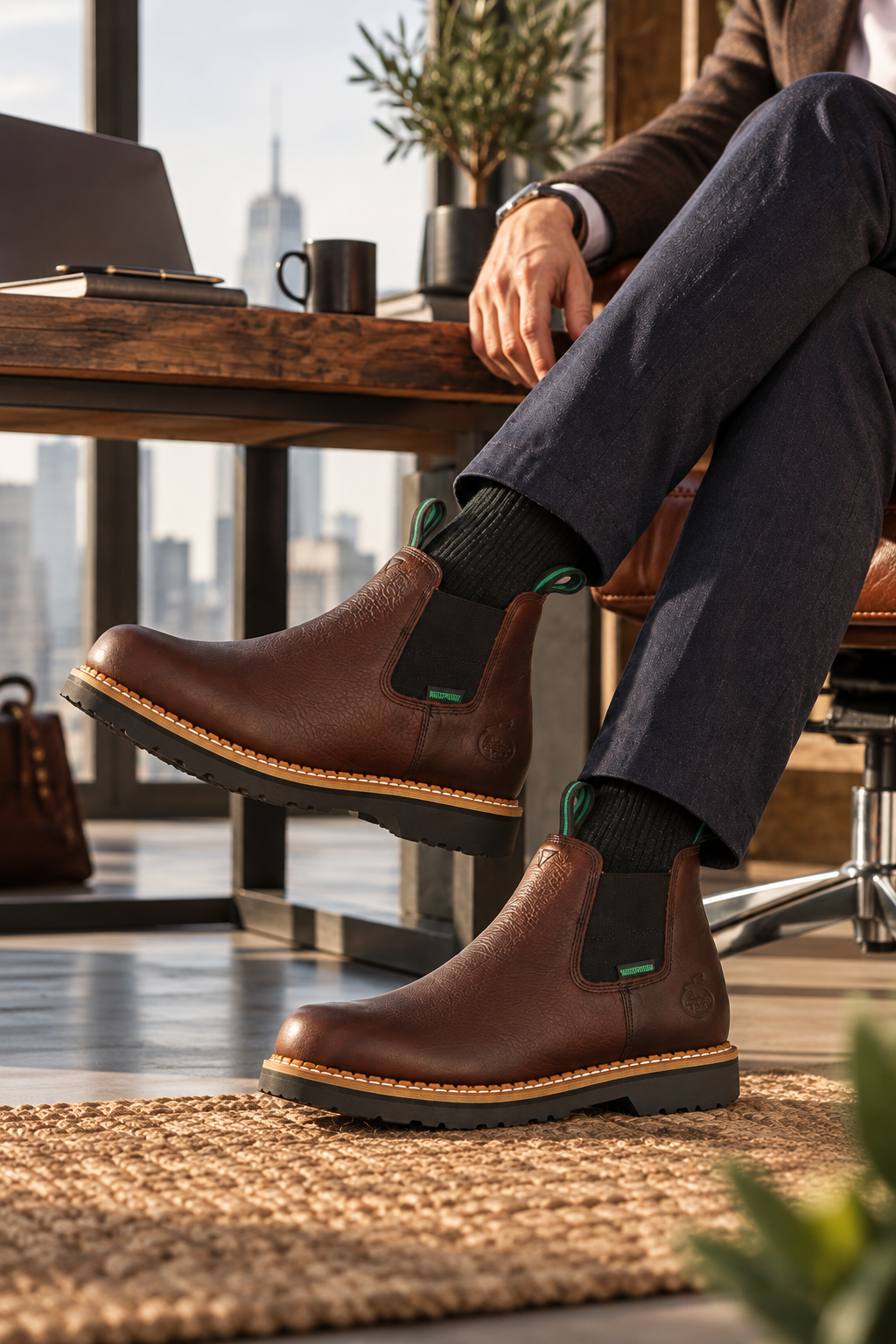 Georgia Boot braune Herren Romeo Boots im modernen Business-Umfeld