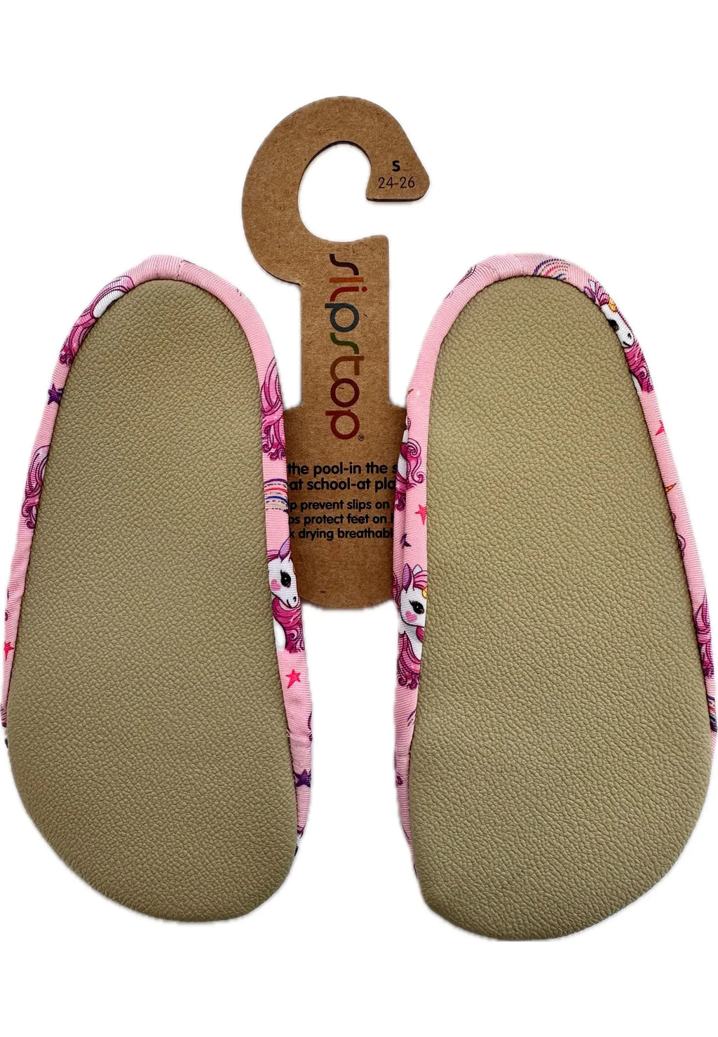 SLIPSTOP Kinder Hausschuhe Badeschuhe IRIS Einhorn rosa