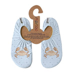 SLIPSTOP Kinder Hausschuhe Badeschuhe June Krebs hellblau