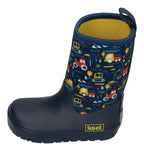 KOEL Kinder Barefoot Gummistiefel NEOPREN WELLIE tractor blue