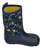 KOEL Kinder Barefoot Gummistiefel NEOPREN WELLIE tractor blue