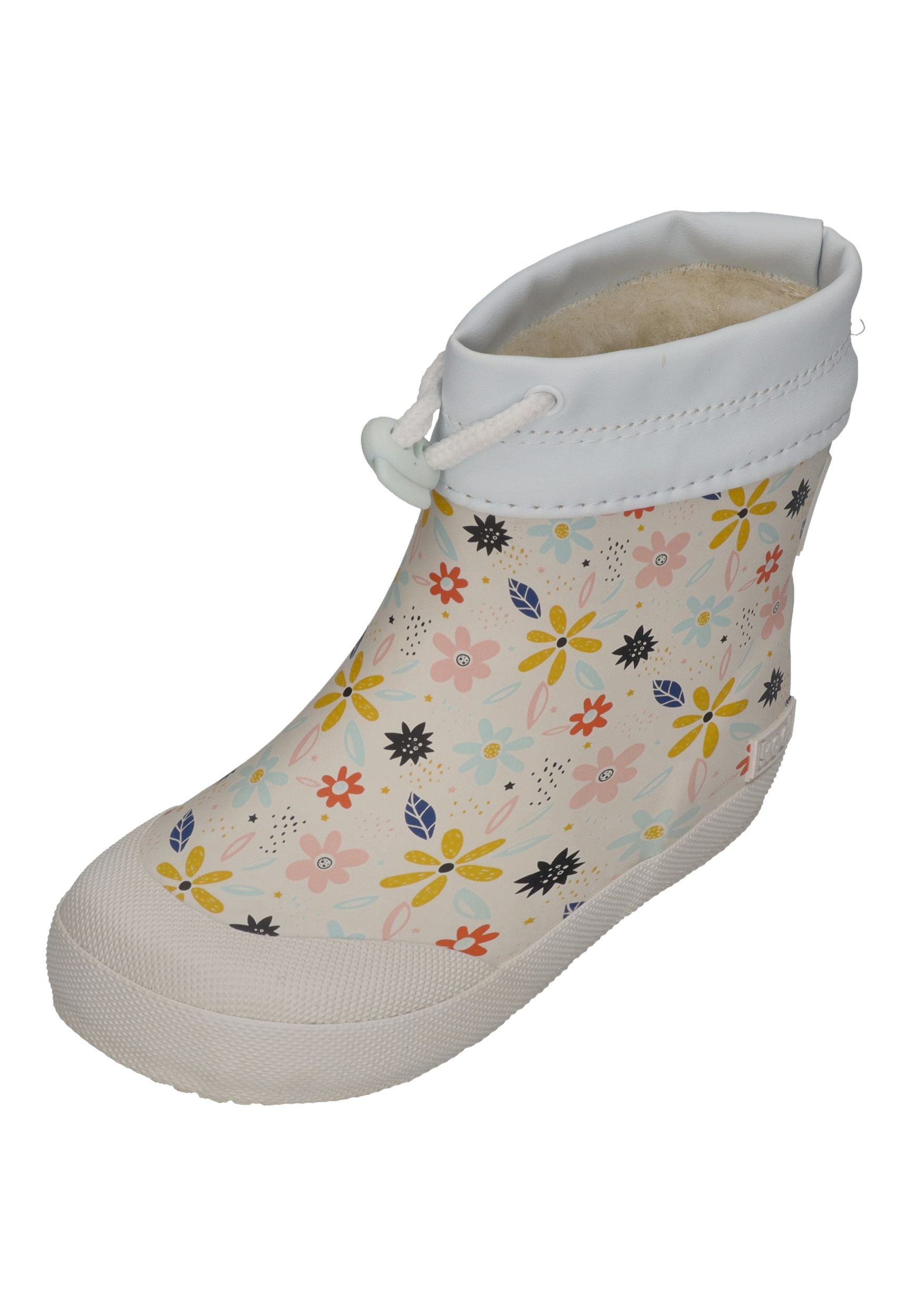 KOEL Barefoot Gummistiefel für Kleinkinder WIBI PRINT WOOL flowers white