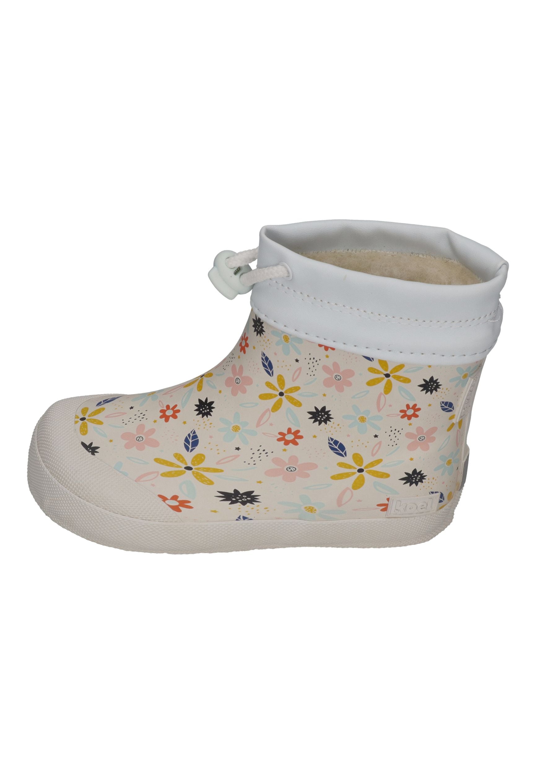KOEL Barefoot Gummistiefel für Kleinkinder WIBI PRINT WOOL flowers white