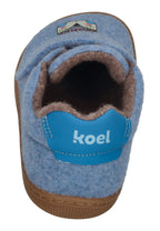 KOEL Barefoot Kinder Hausschuhe mit Klettverschluß DAN FELT PRINT jeans