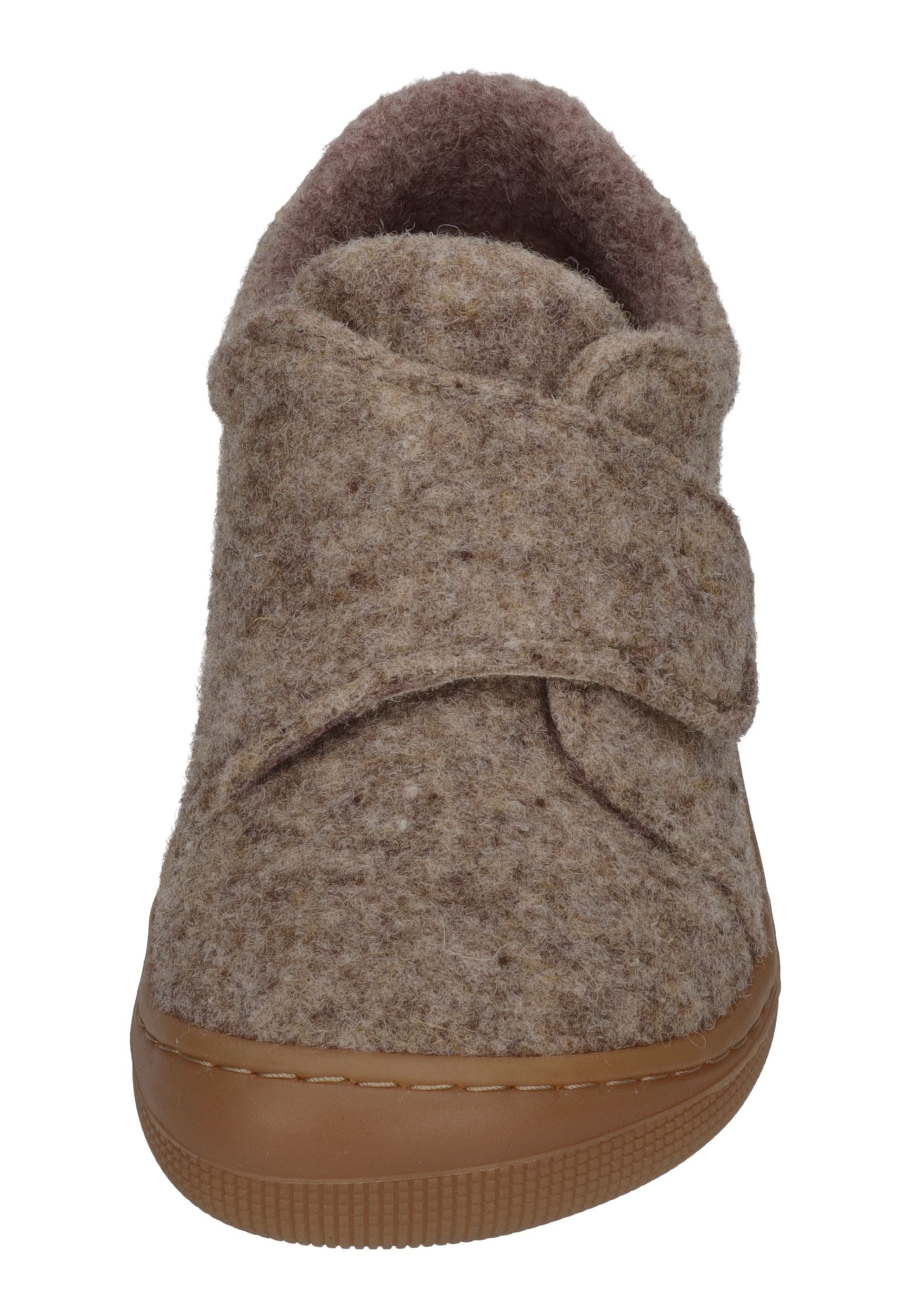 KOEL Barefoot Kinder Hausschuhe mit Klettverschluß DAN FELT beige