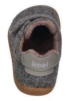 KOEL Barefoot Kinder Hausschuhe mit Klettverschluß DAN FELT grey