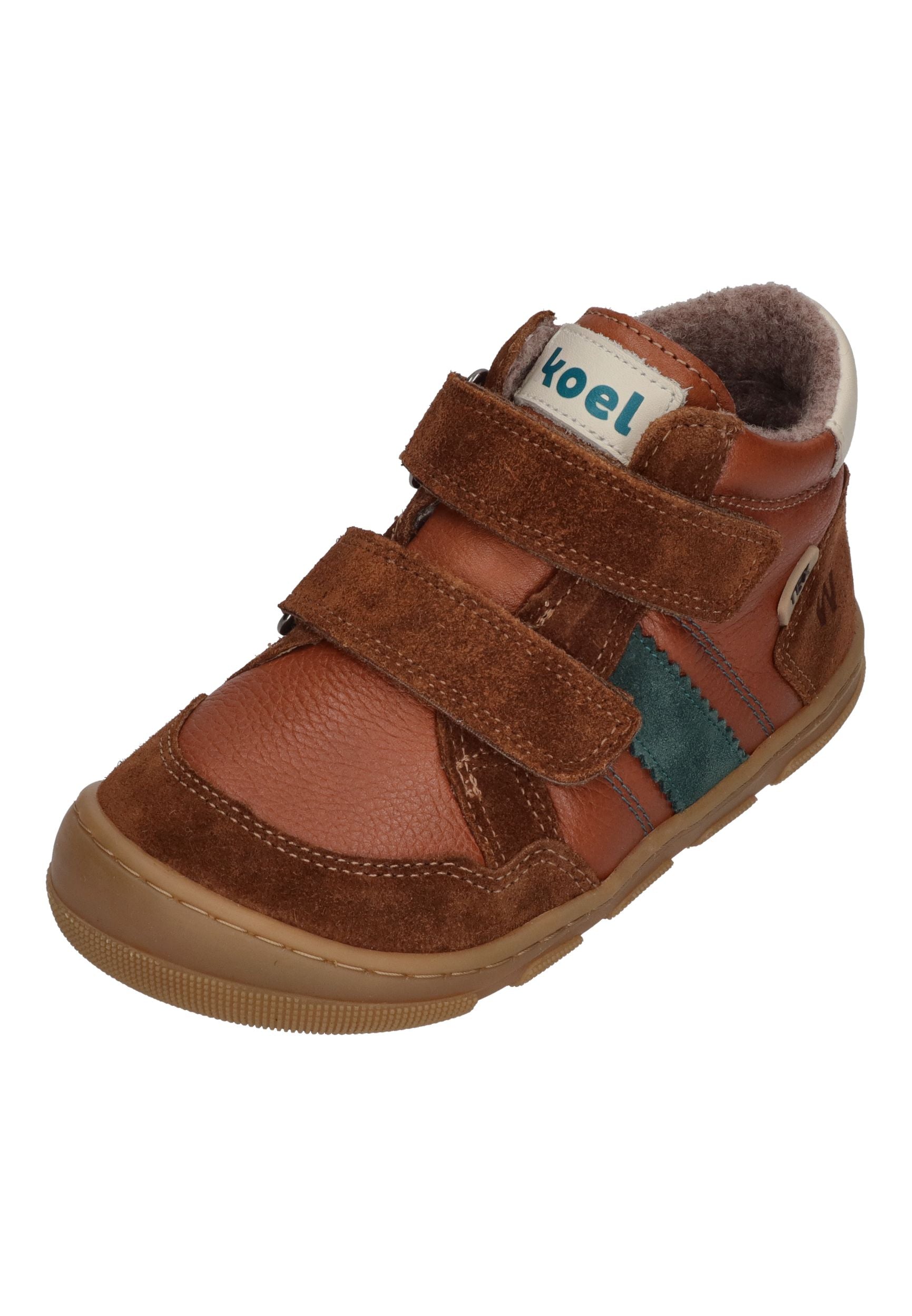KOEL Barefoot Kinder Übergangsschuhe KABRIEL 3.0 WOOLFELT extra weit cognac