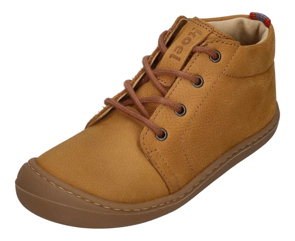 KOEL Kinder Barefoot Schnürschuhe BEN M LEATHER cognac