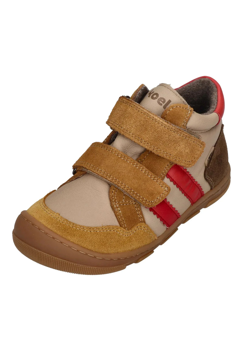 KOEL Barefoot Kinder Übergangsschuhe Sneakers KALI LEATHER extra weit taupe
