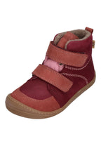 KOEL Barefoot Kinder Übergangsschuhe Booties extra weit KARO TEX FELT bordo
