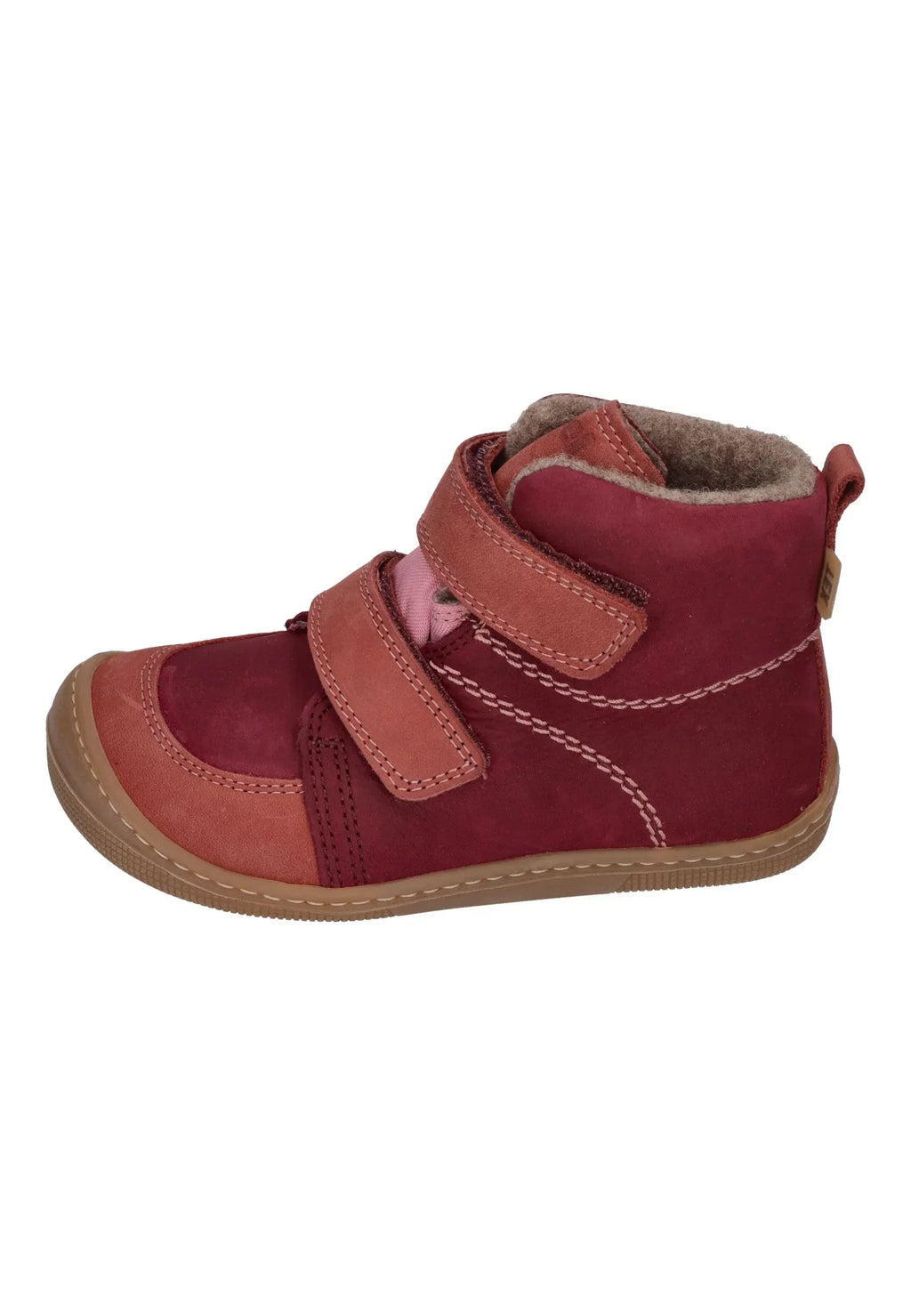 KOEL Barefoot Kinder Übergangsschuhe Booties extra weit KARO TEX FELT bordo