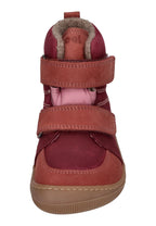 KOEL Barefoot Kinder Übergangsschuhe Booties extra weit KARO TEX FELT bordo