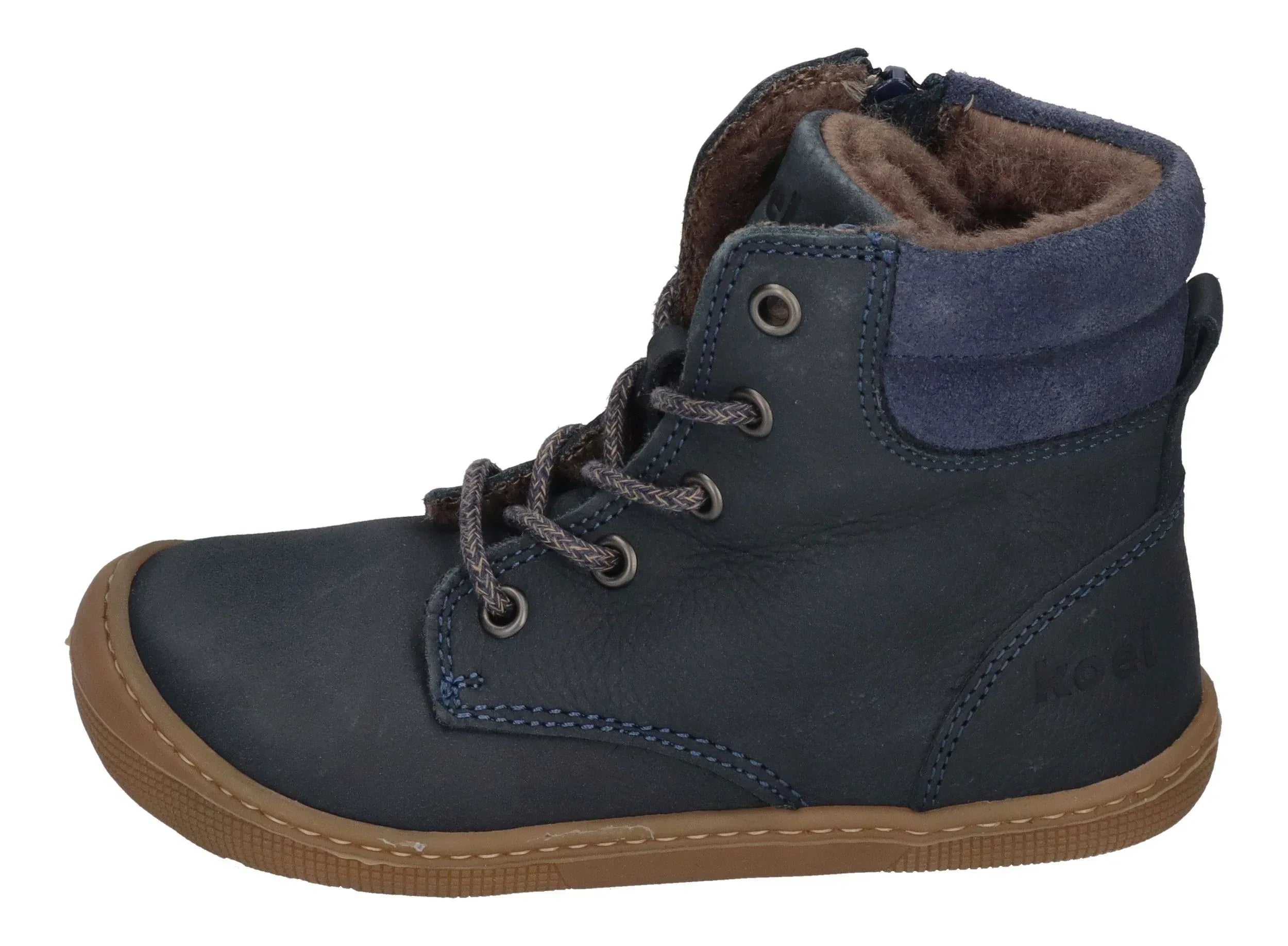 KOEL warm gefütterte Barefoot Kinderstiefel - DARIUS WOOL - blue