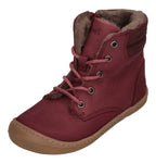 KOEL warm gefütterte Barefoot Kinderstiefel - DARIUS WOOL - bordo