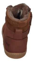 KOEL warm gefütterte Barefoot Kinderstiefel - DARIUS WOOL - chocolate