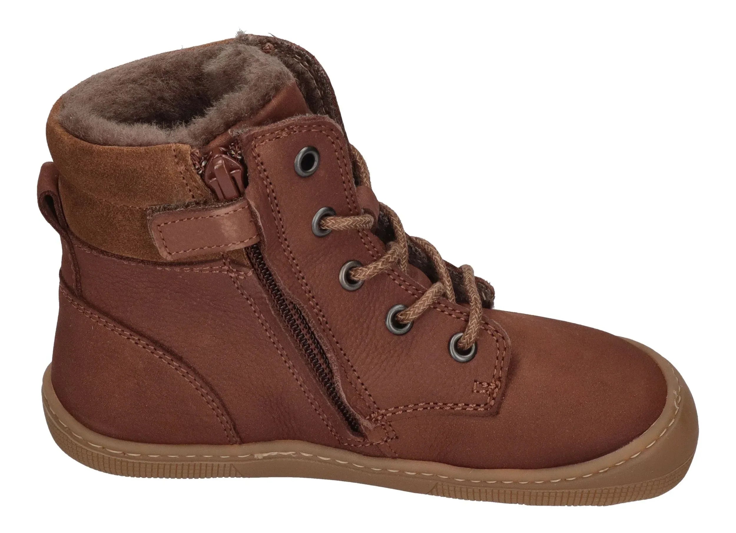 KOEL warm gefütterte Barefoot Kinderstiefel - DARIUS WOOL - chocolate