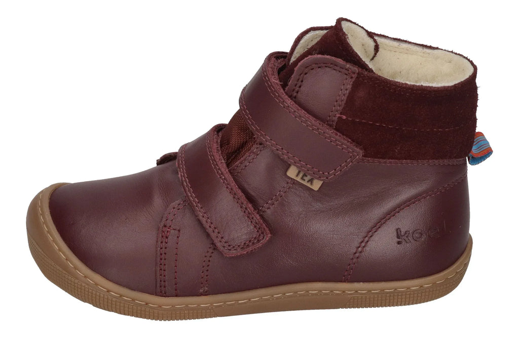 KOEL Kinder Barefoot Stiefel DEMIL NAPA WP WOOL bordo Auslaufmodell