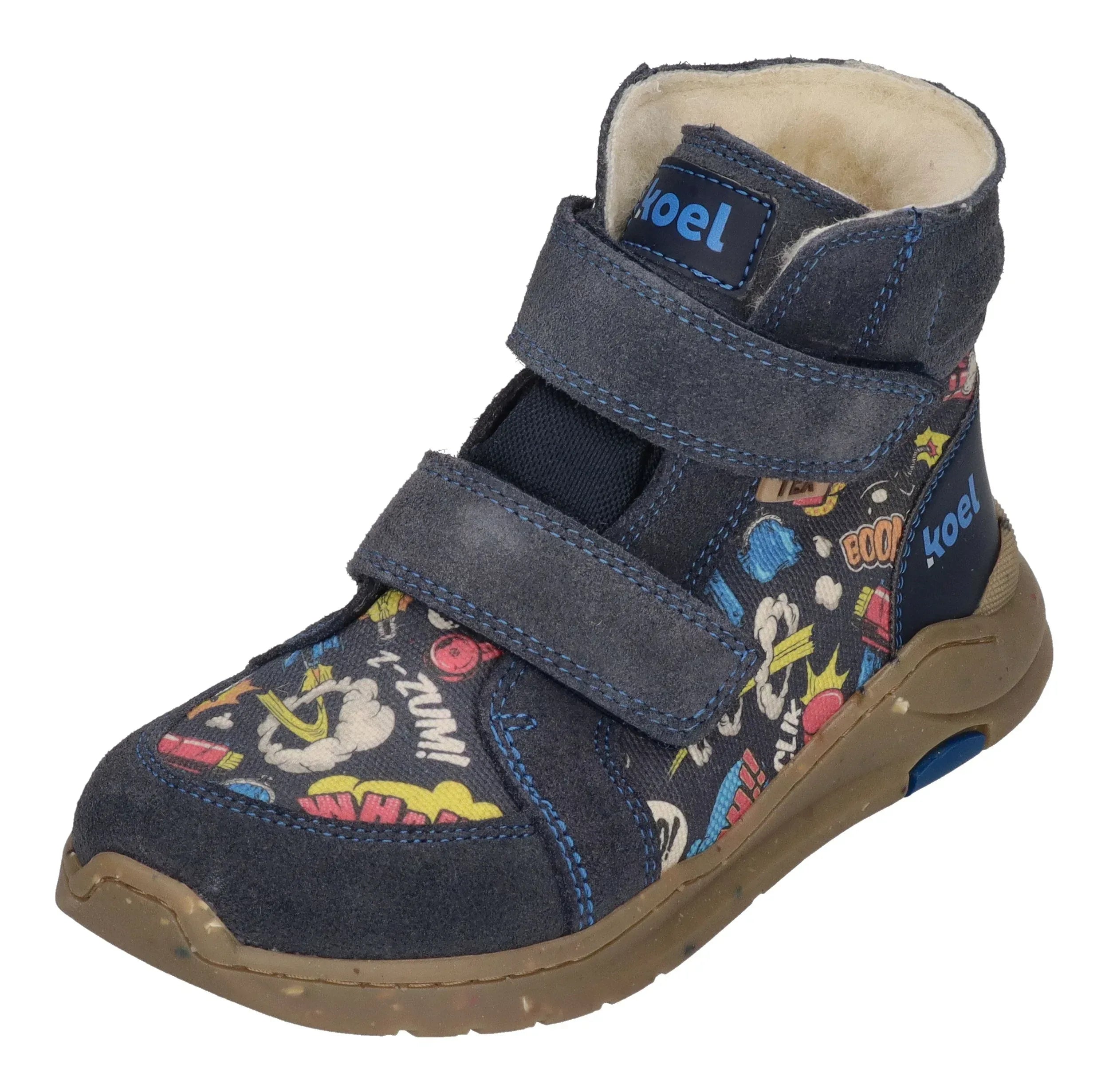 KOEL Barefoot gefütterte Teenager Sneakers SILAS TEX PRINT blue