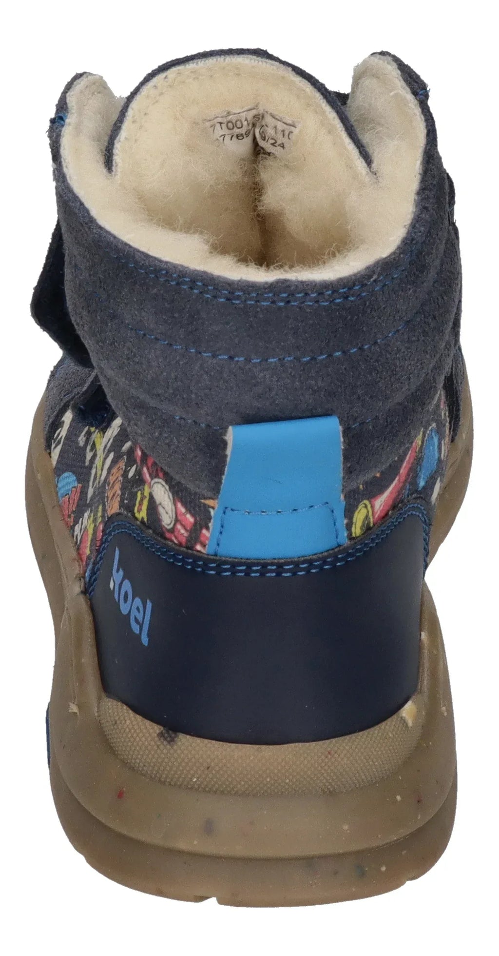 KOEL Barefoot gefütterte Kinder Sneakers SILAS TEX PRINT blue