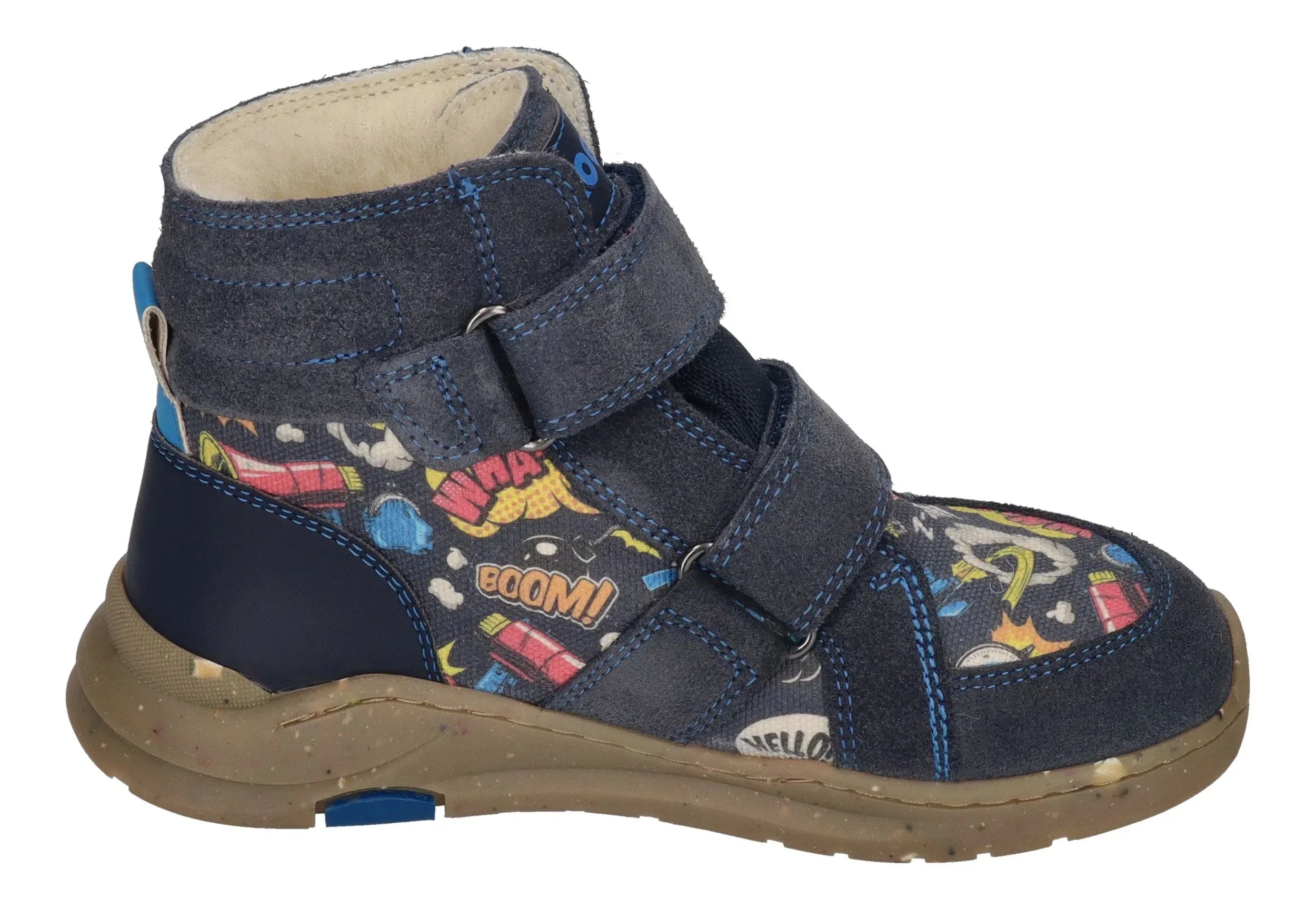 KOEL Barefoot gefütterte Kinder Sneakers SILAS TEX PRINT blue