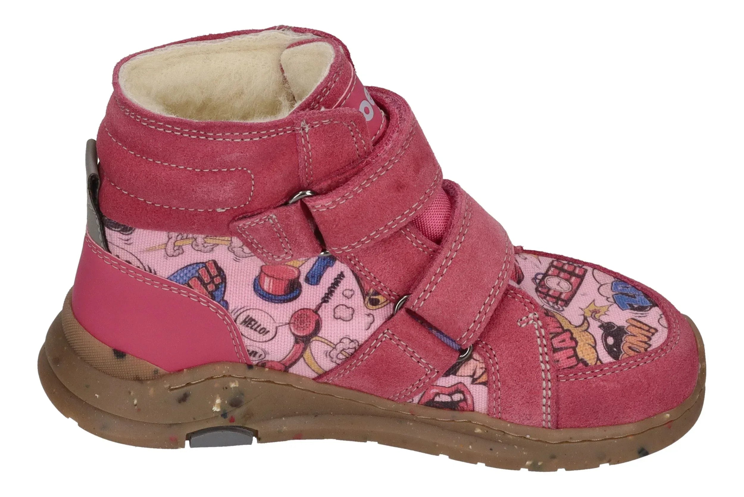 KOEL Barefoot gefütterte Kinder Sneakers SILAS TEX PRINT fuchsia