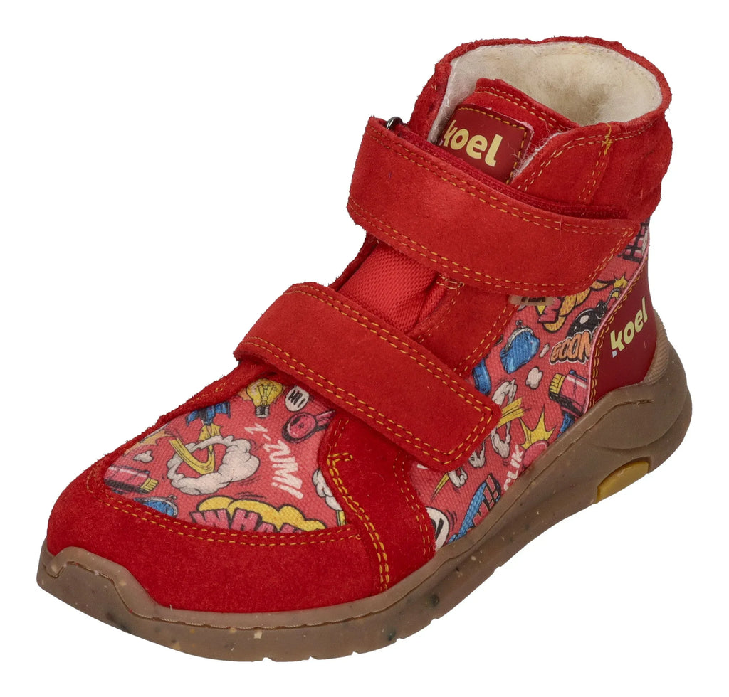 KOEL Barefoot gefütterte Teenager Sneakers SILAS TEX PRINT red – Sneaker - Mehrfarbig | shoedealo.shop