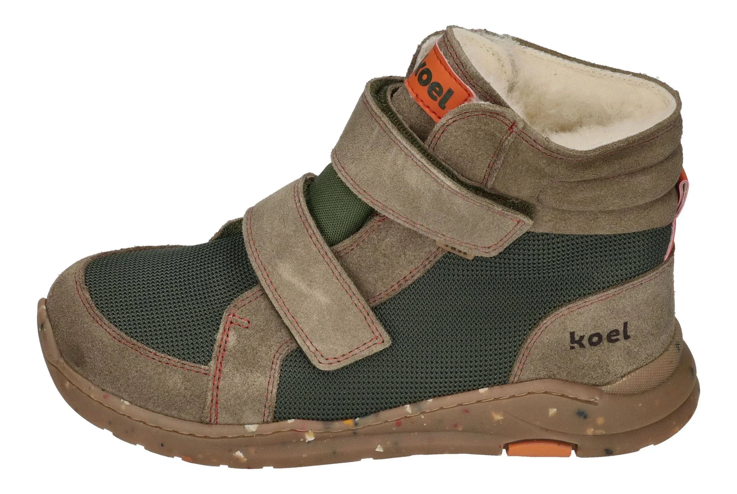 KOEL Kinder Barefoot gefütterte Sneakers SILAS TEX olive