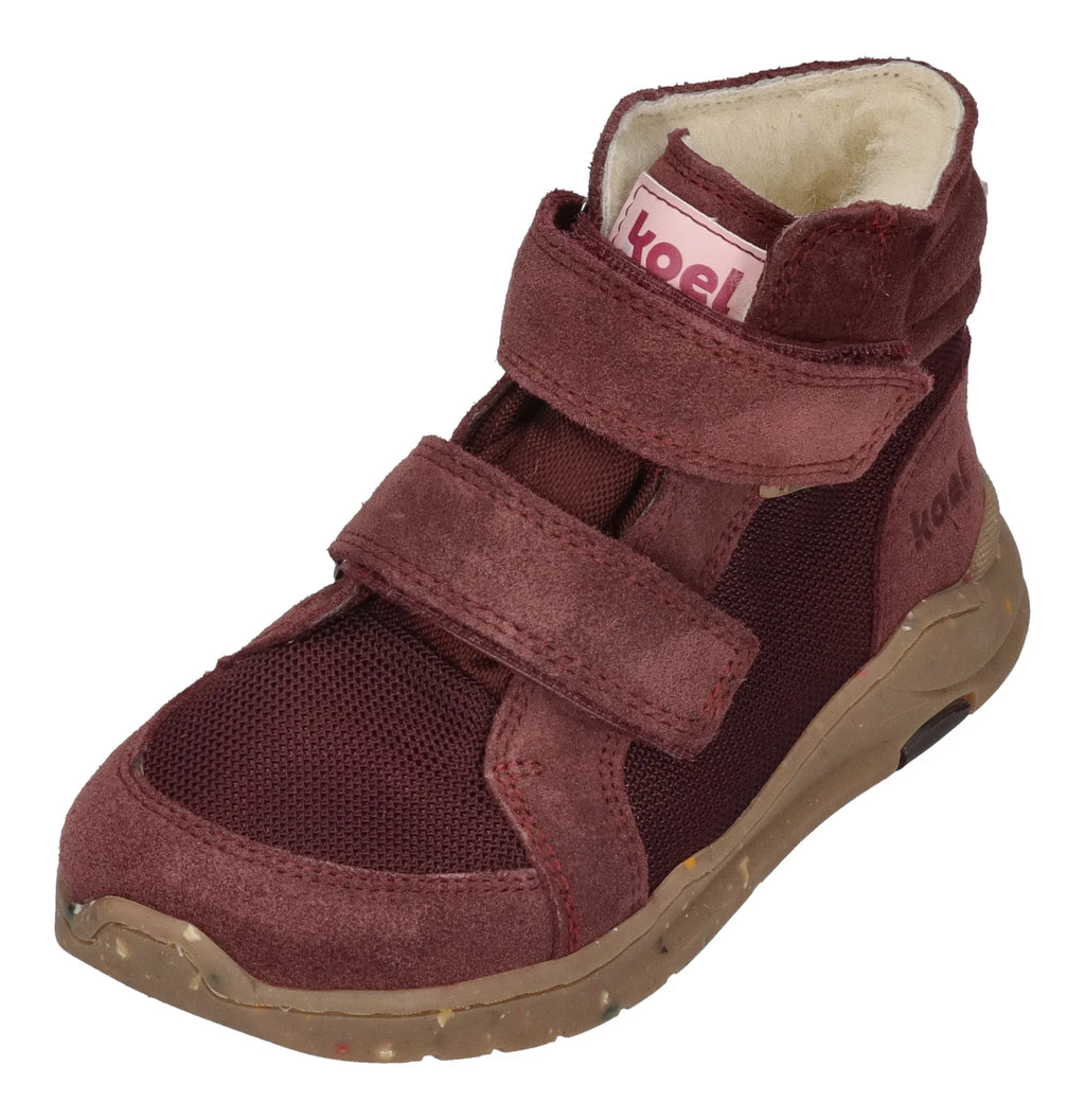 KOEL Barefoot gefütterte Teenager Sneakers SILAS TEX bordo