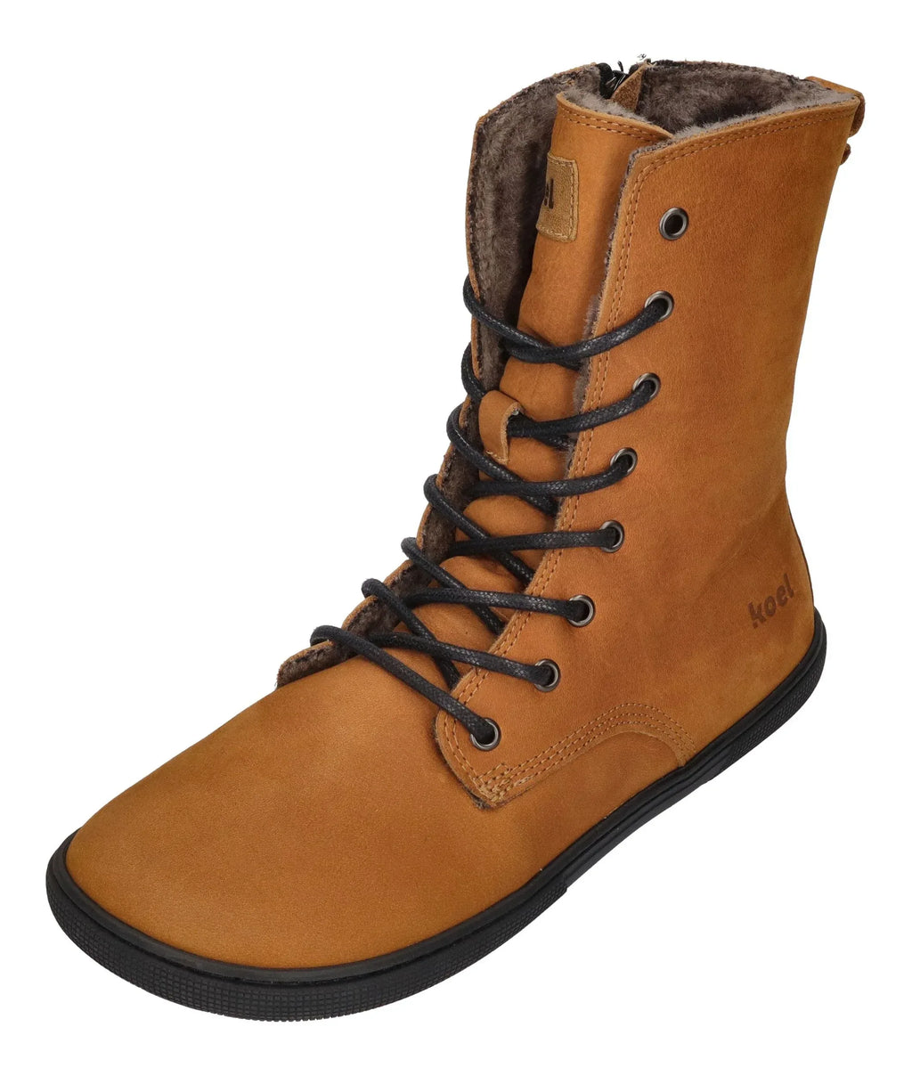 KOEL Damen Barefoot Winter Booties mit Lammwolle FARO miel