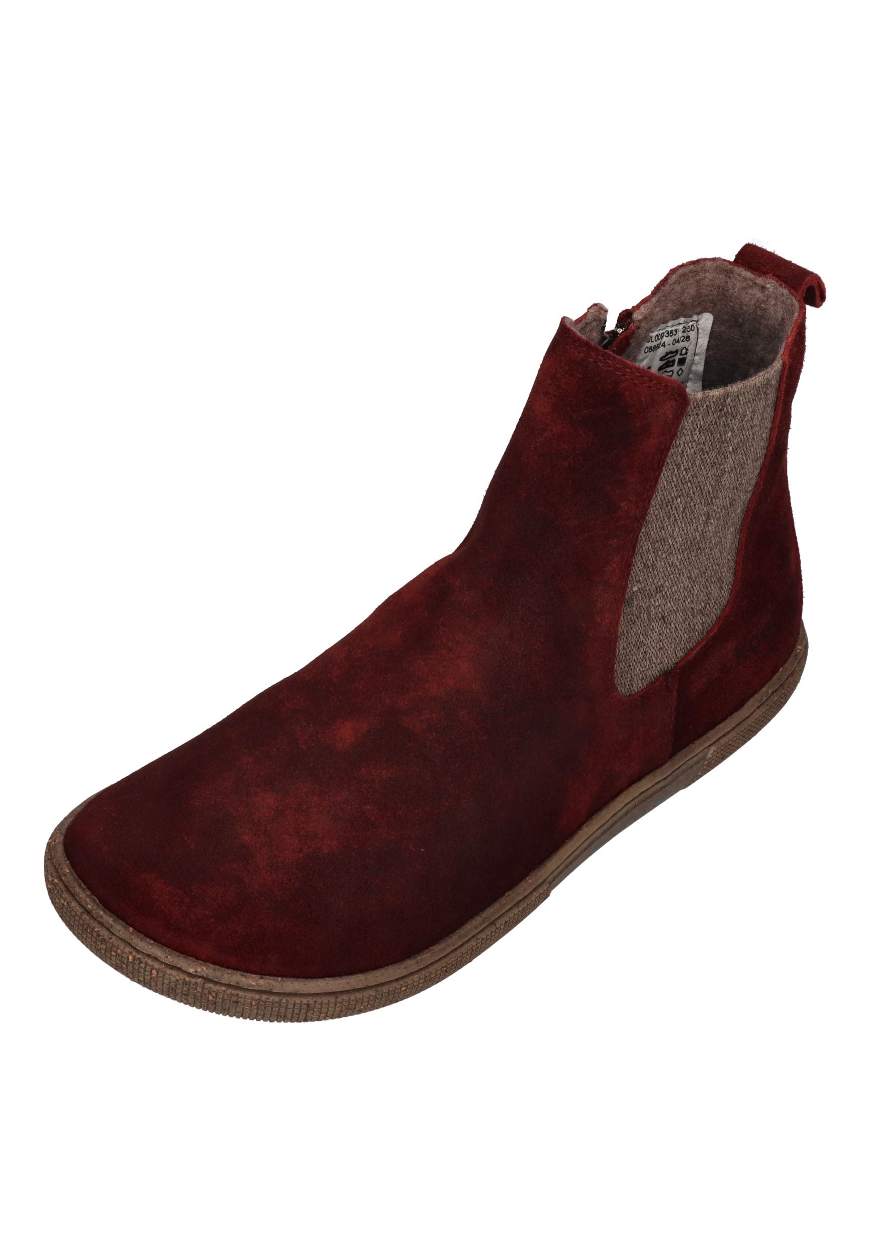 KOEL Damen Barefoot Chelsea Boots FILAS CLOUD WOOL bordo