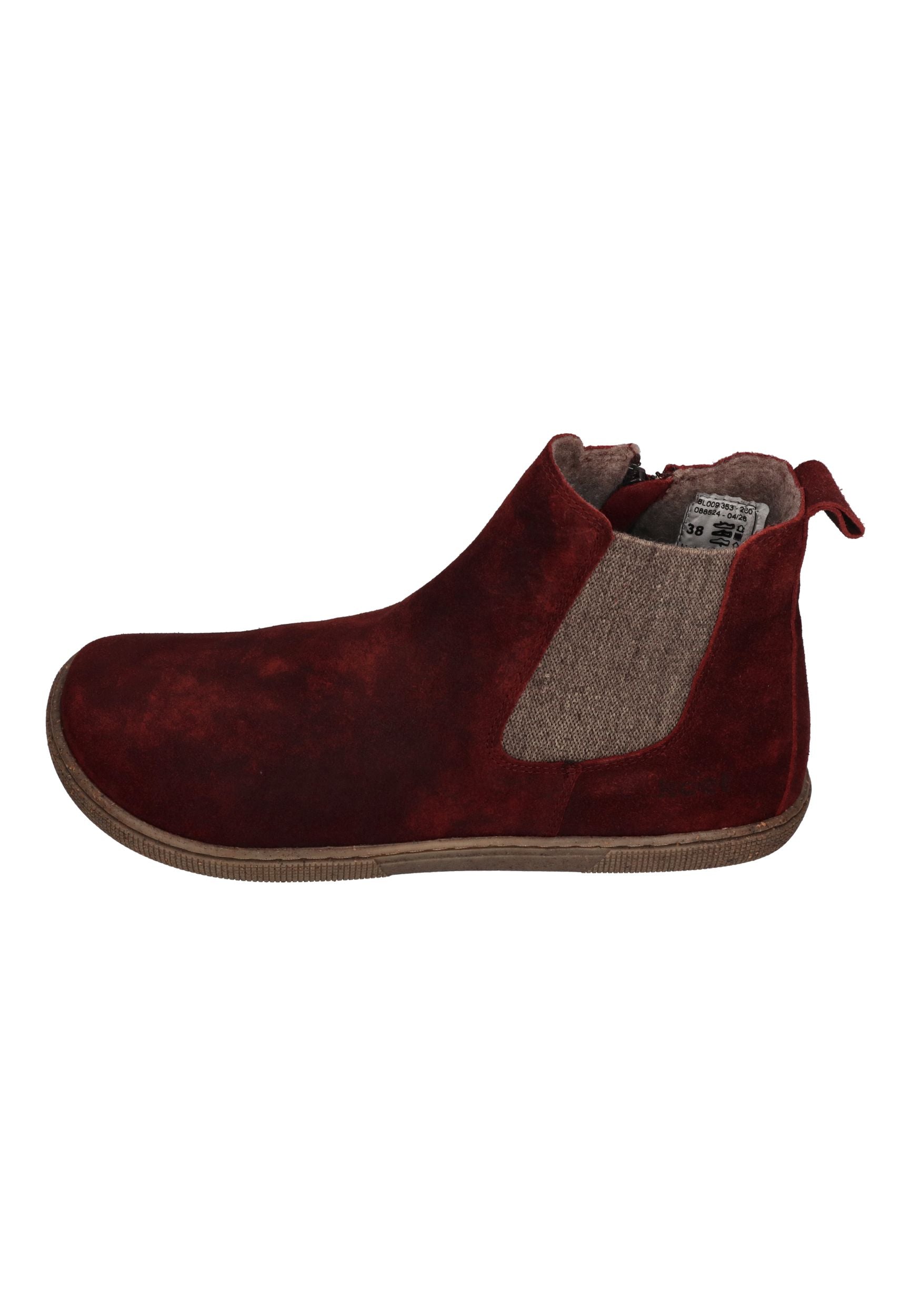 KOEL Damen Barefoot Chelsea Boots FILAS CLOUD WOOL bordo
