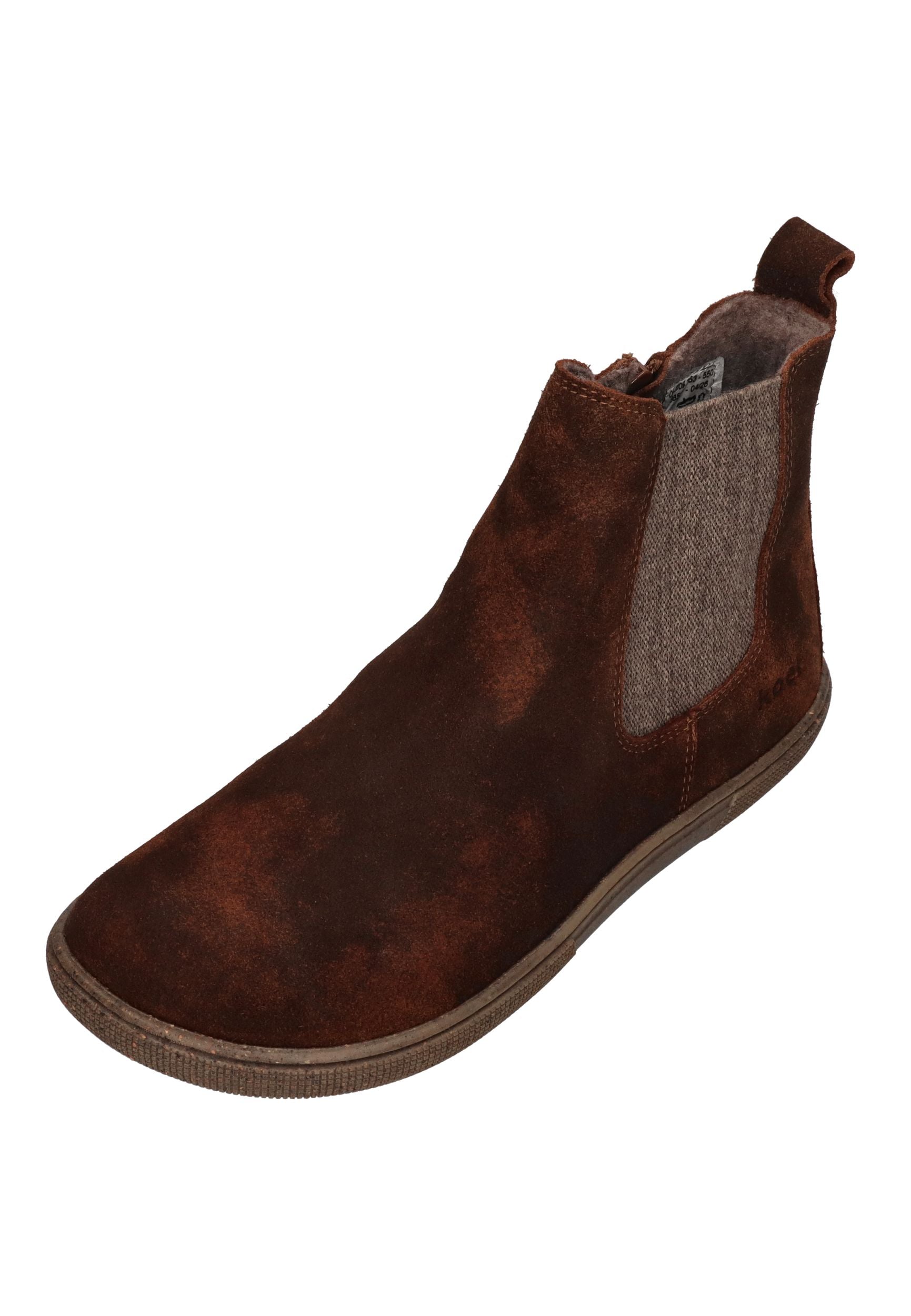 KOEL Damen Barefoot Chelsea Boots FILAS CLOUD WOOL cognac