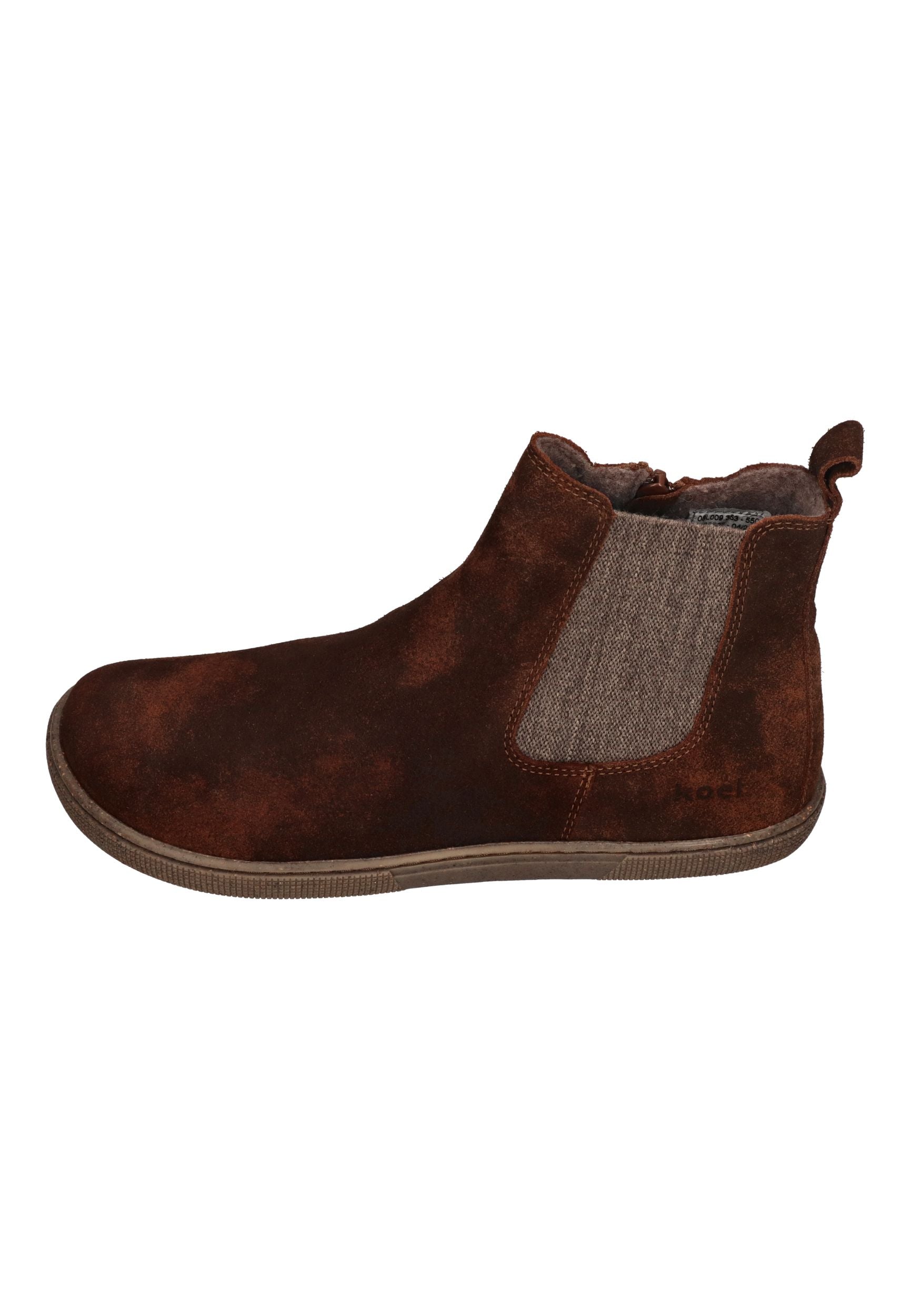 KOEL Damen Barefoot Chelsea Boots FILAS CLOUD WOOL cognac