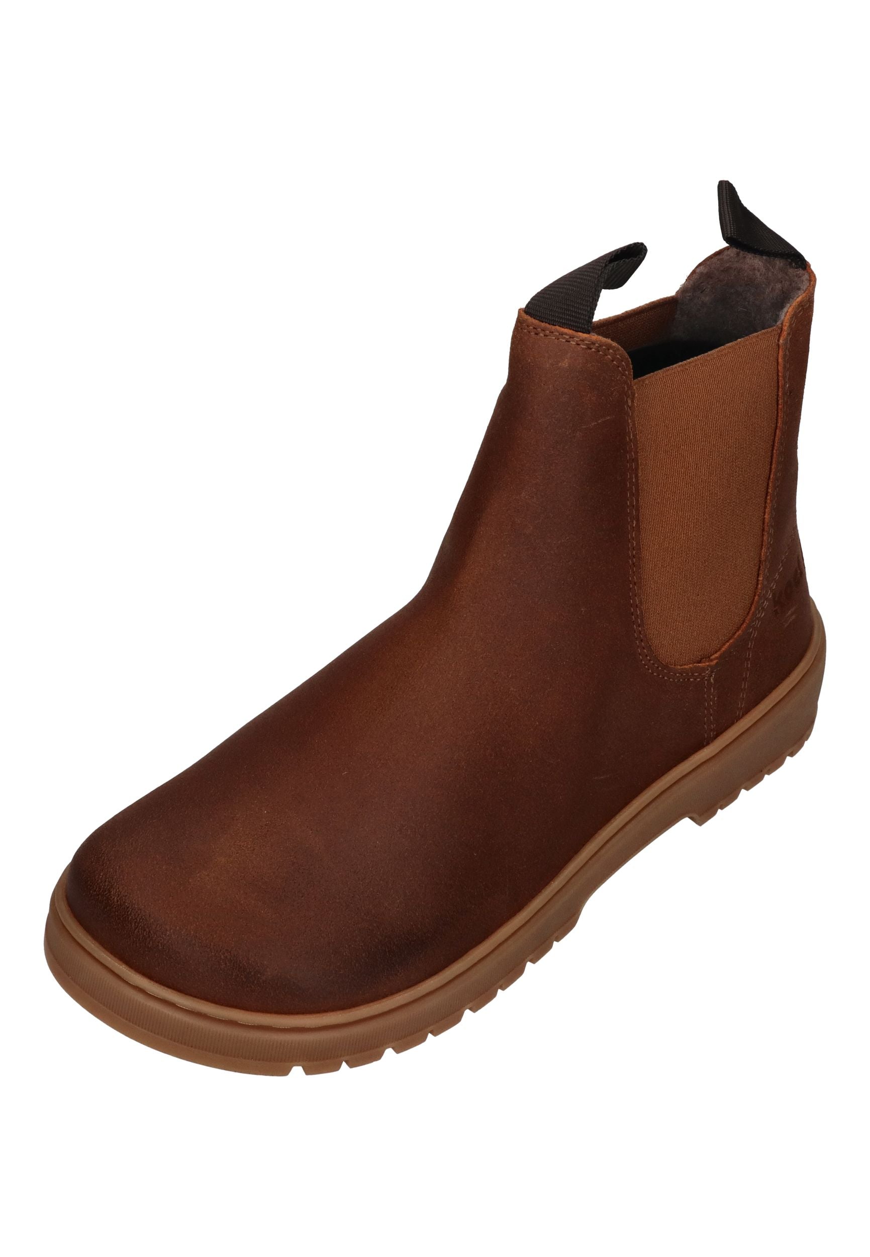 KOEL Damen Barefoot Chelseaboots GAVIEN SUEDE FELT cognac