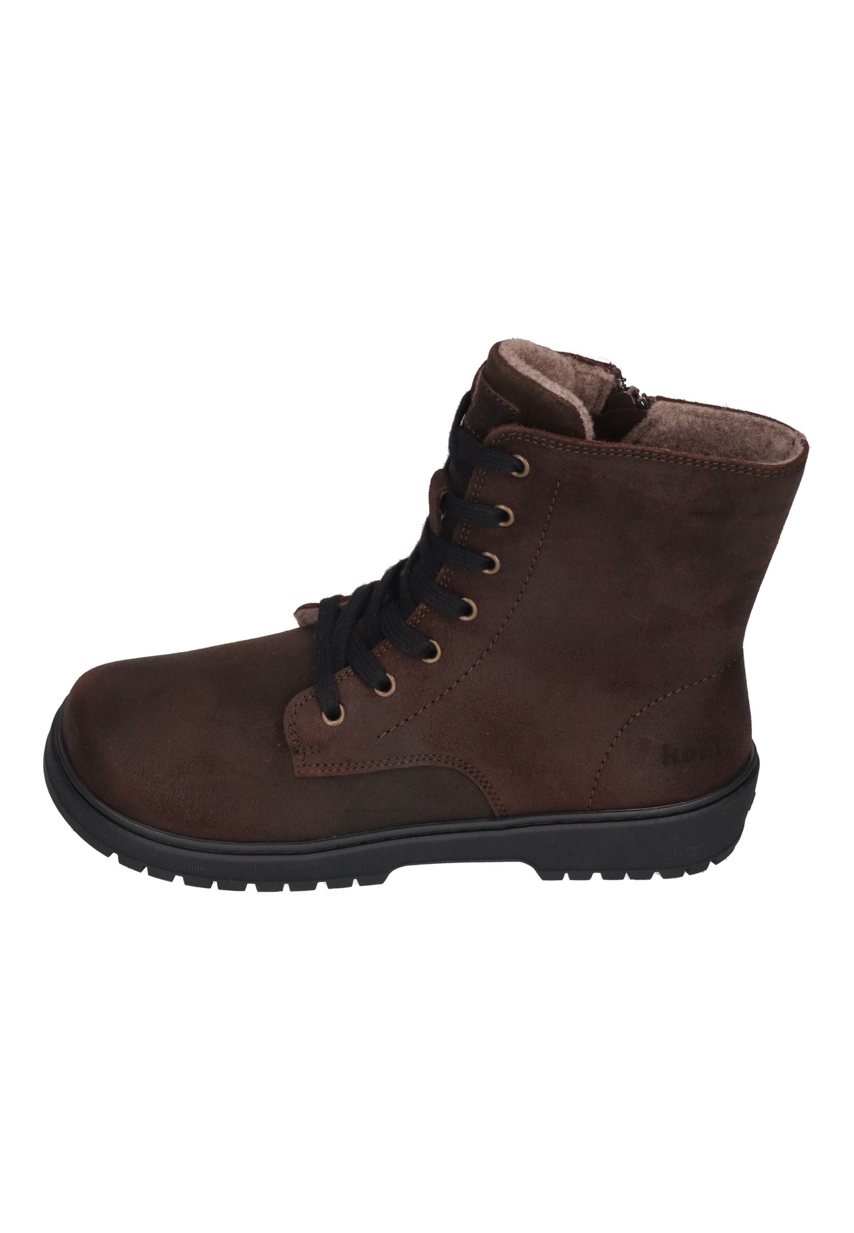 KOEL Damen gefütterte Barefoot Schnürboots GALYON FELT chocolate