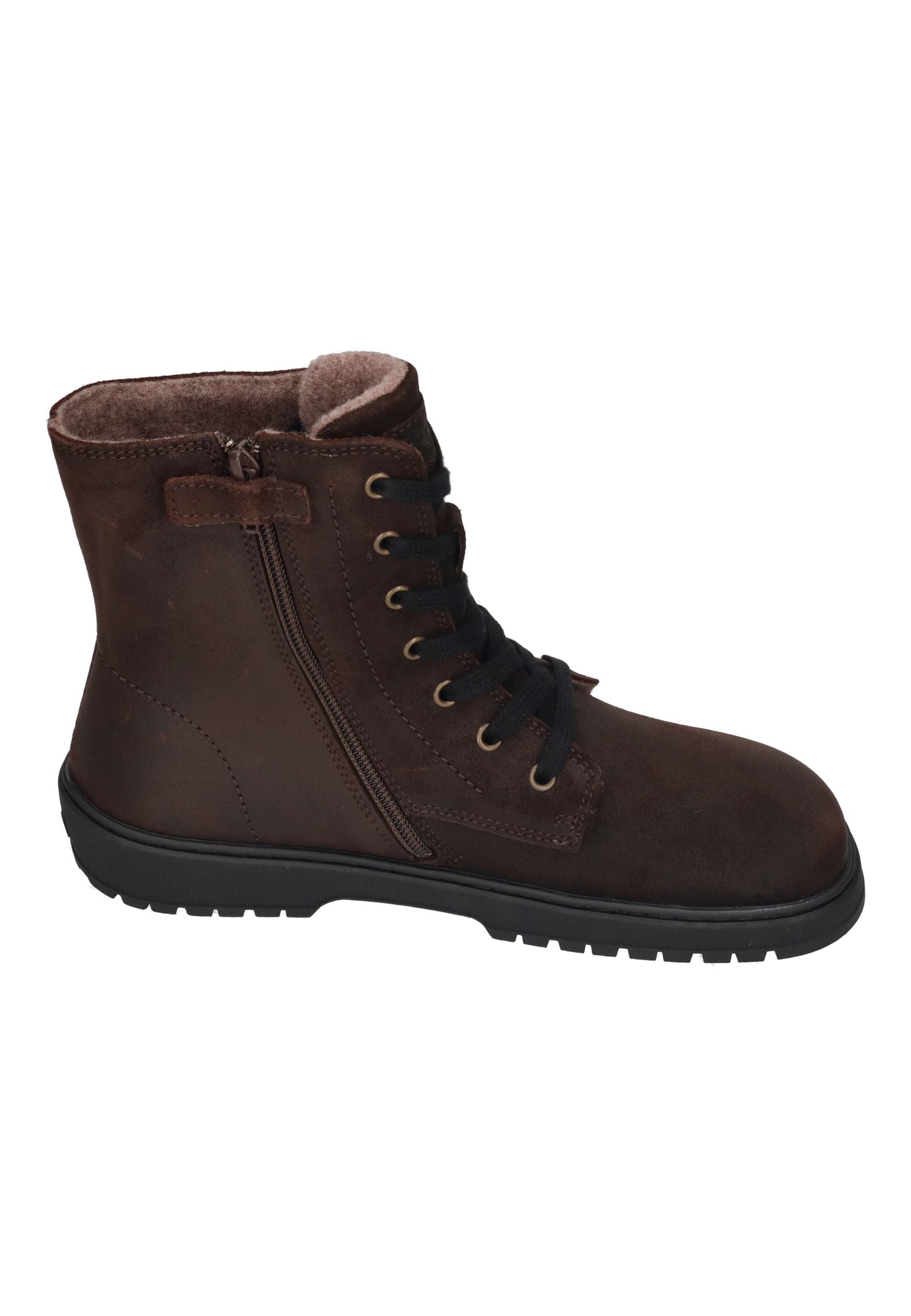 KOEL Damen gefütterte Barefoot Schnürboots GALYON FELT chocolate
