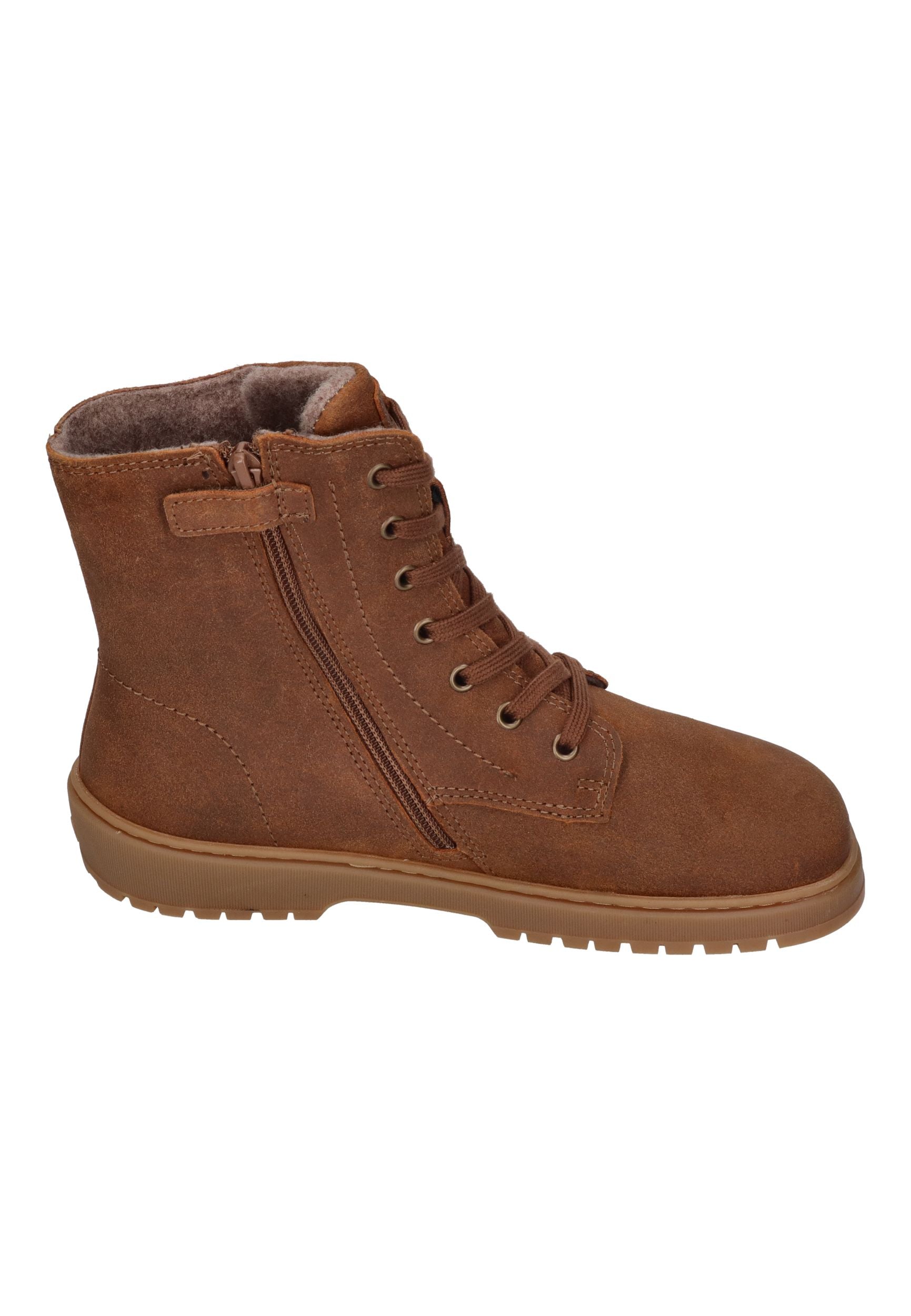 KOEL Damen gefütterte Barefoot Schnürboots GALYON FELT cognac