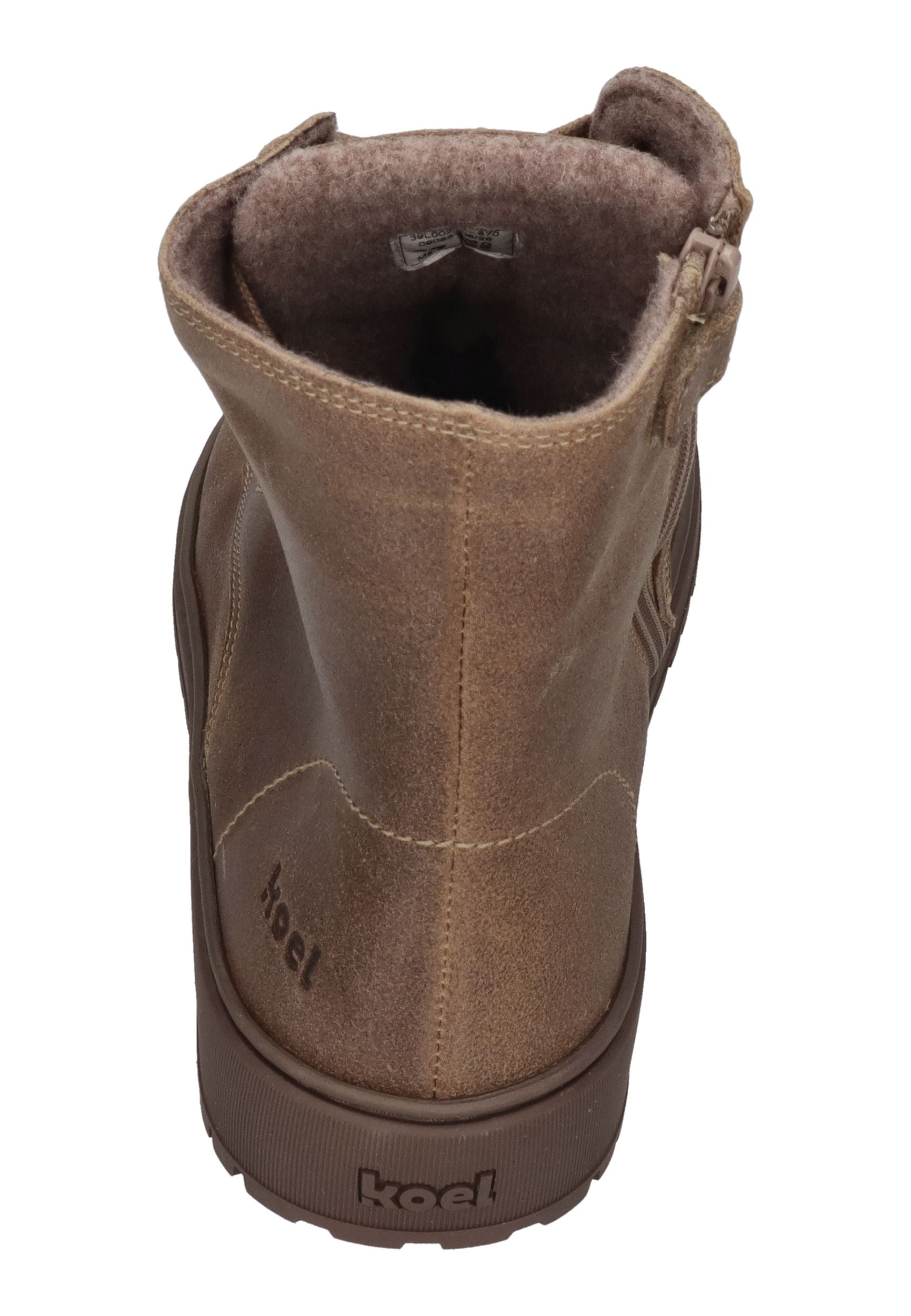 KOEL Damen gefütterte Barefoot Schnürboots GALYON FELT taupe