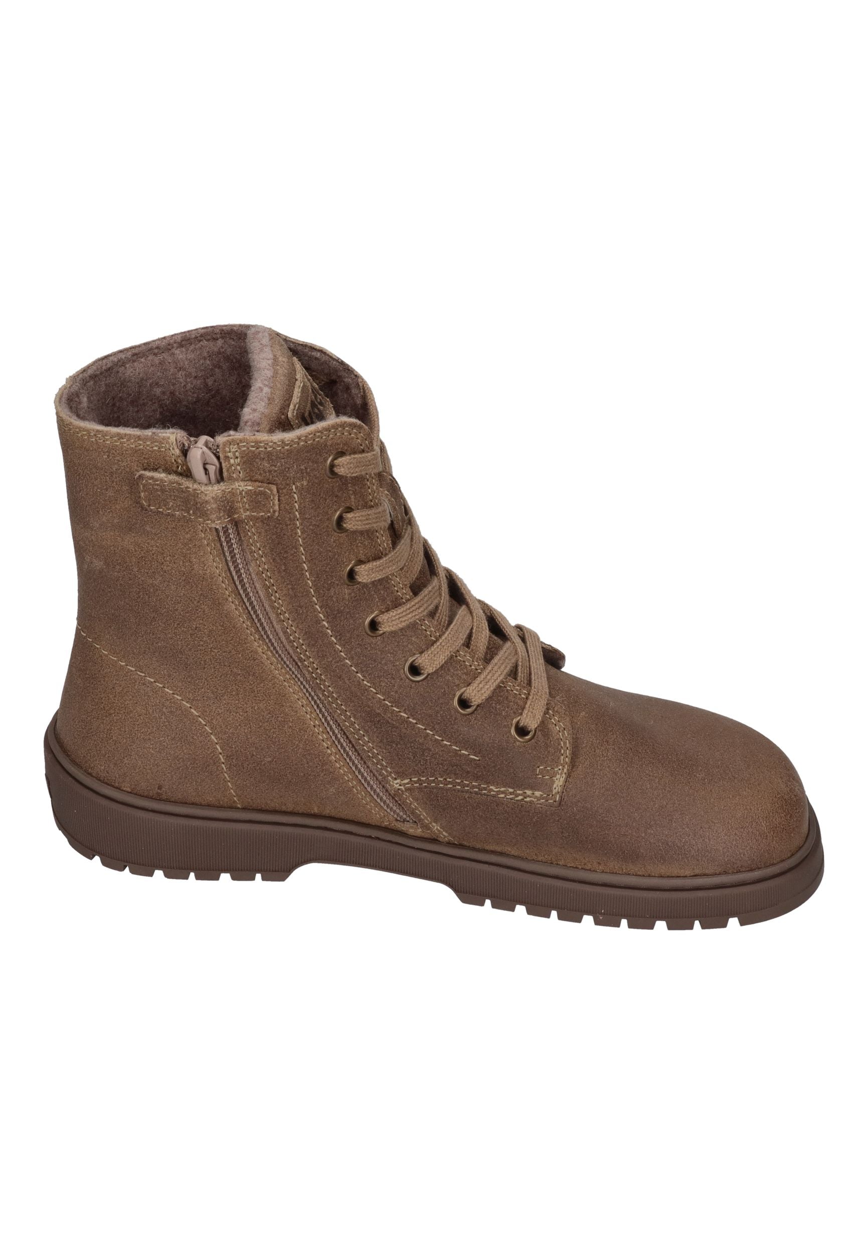 KOEL Damen gefütterte Barefoot Schnürboots GALYON FELT taupe