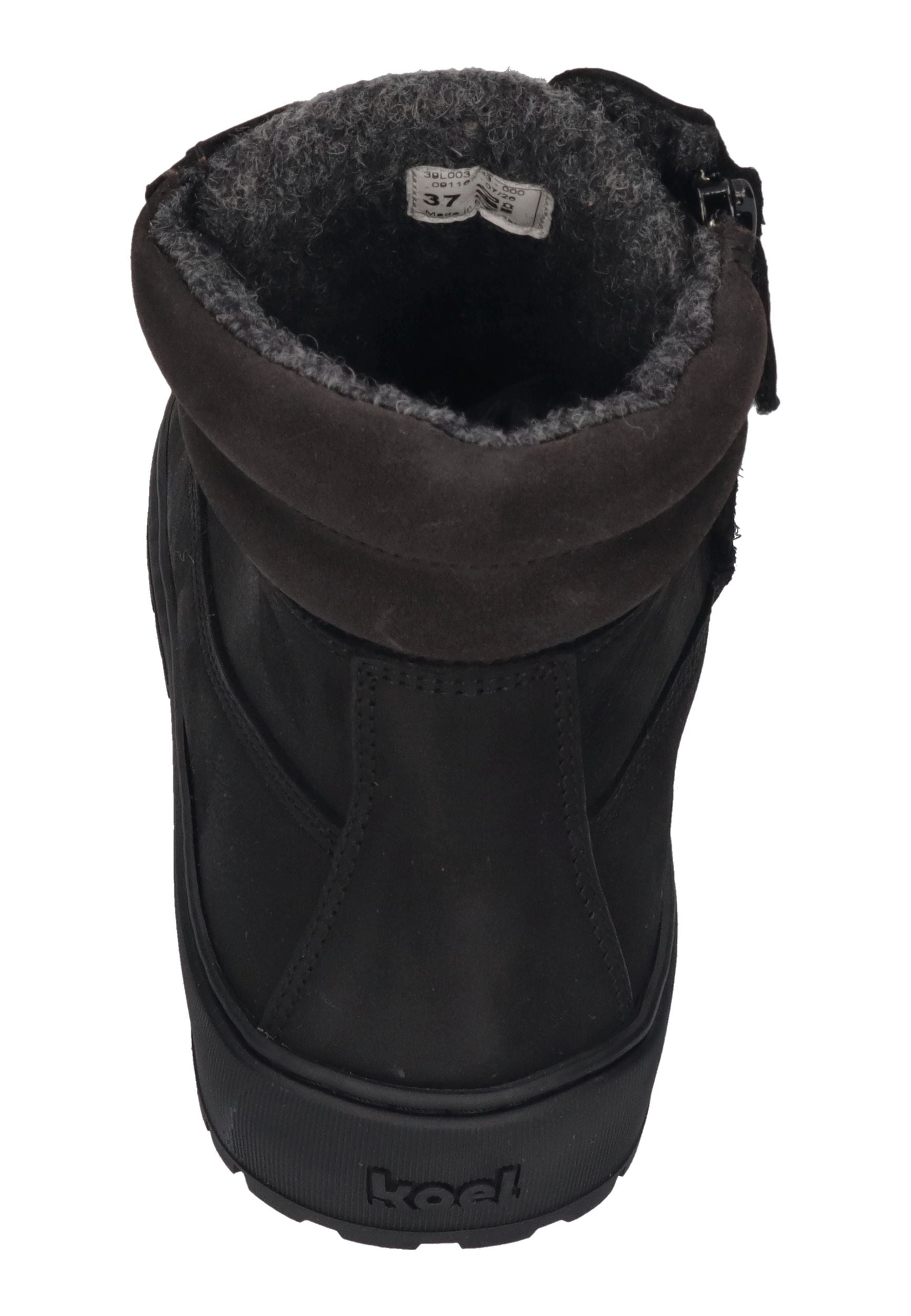 KOEL Damen gefütterte Barefoot Schnürboots GRAVON FELT black