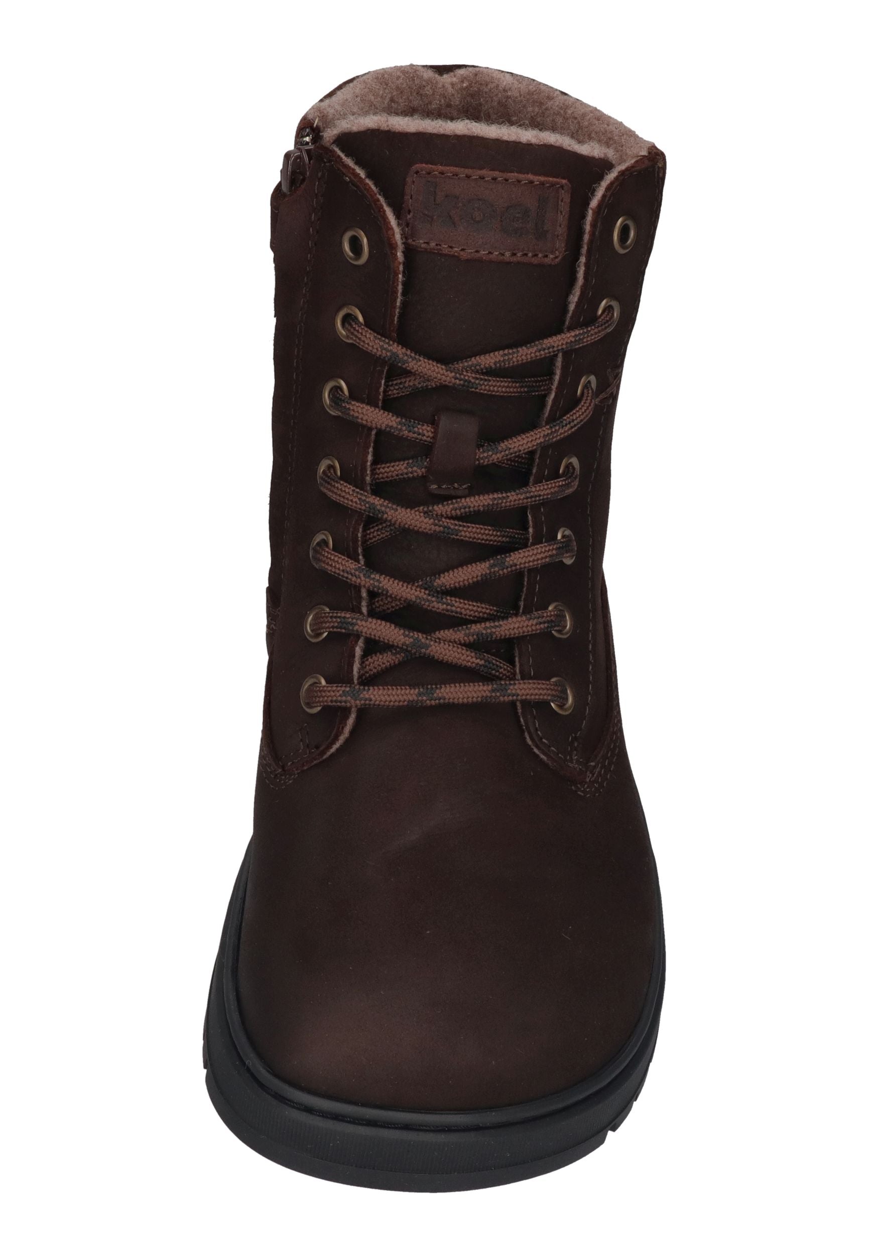 KOEL Damen gefütterte Barefoot Schnürboots GRAVON FELT brown