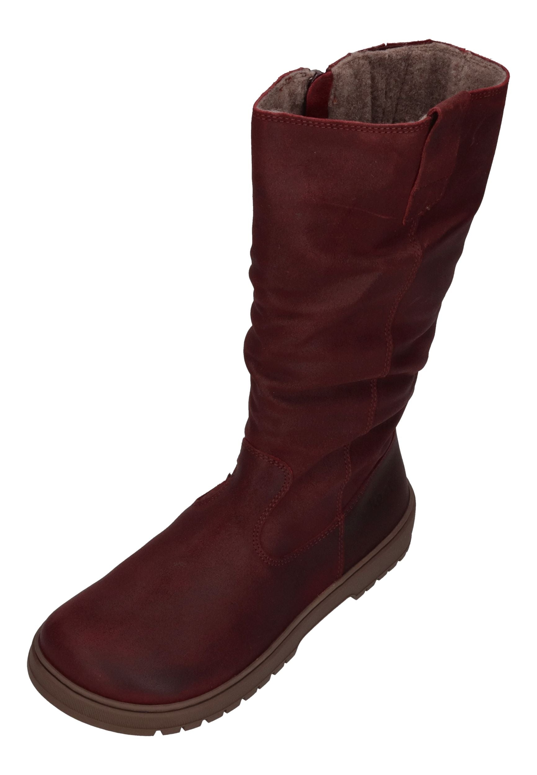 KOEL Damen gefütterte Barefoot Stiefel GLYRA FELT bordo